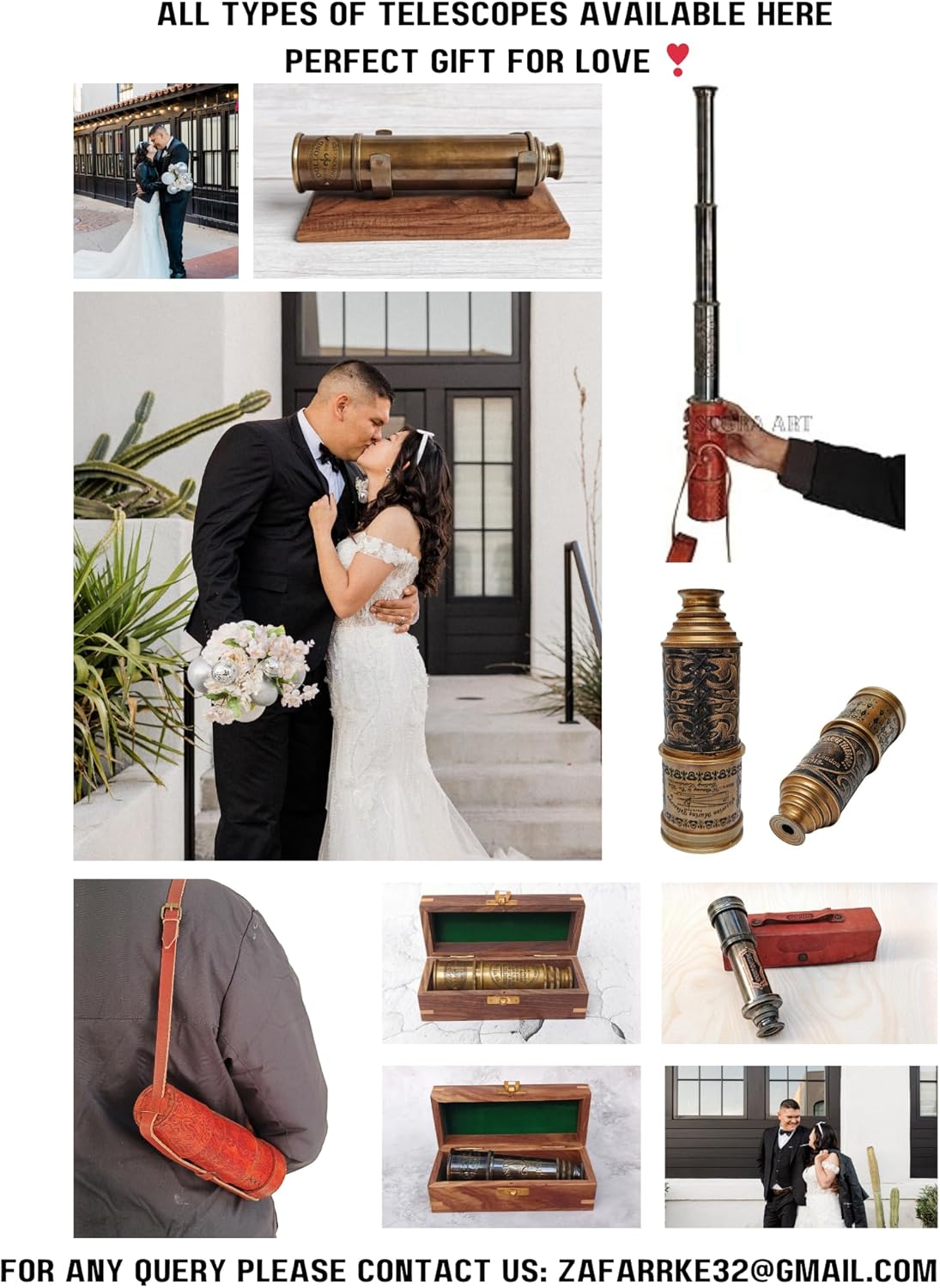 20 Inch Antique Brass Telescope, with Half Design Leather, Victorian Marine Telescope for Adults, Nautical Vintage Decor