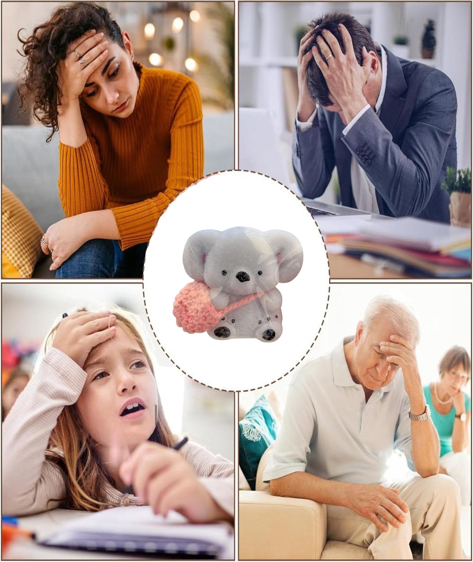 Taba Squishy, Squishy , Squishy Ball Cute Squeeze Rebound Sensory Funny Novelty Cute Animals Fidget for Boys Girls Birthday Party Gifts (Koala Backpack Color Random) 2