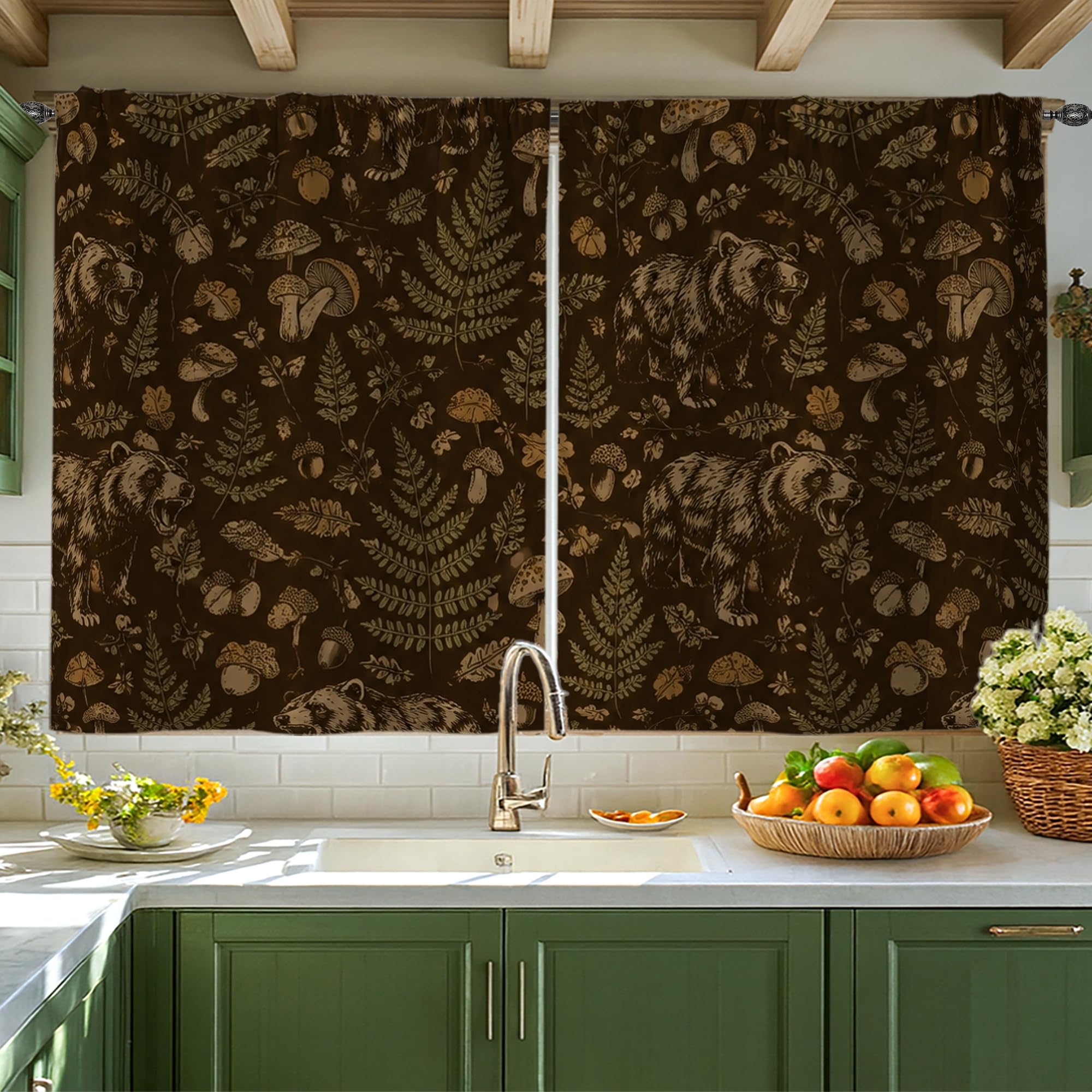 Rideaux de cuisine nature et champignons, le confort d'un cottage d'automne chez vous