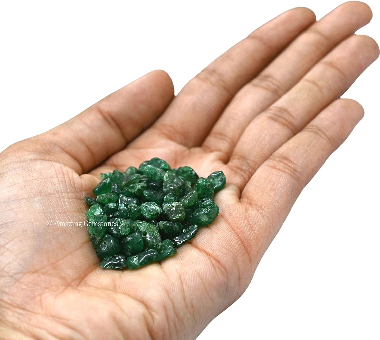 Green Aventurine Pre Drilled Crystal Crushed Chips Beads for Bracelets Making, DIY Handmade Natural Healing Crystals (25 Inch Strand) - Image 6