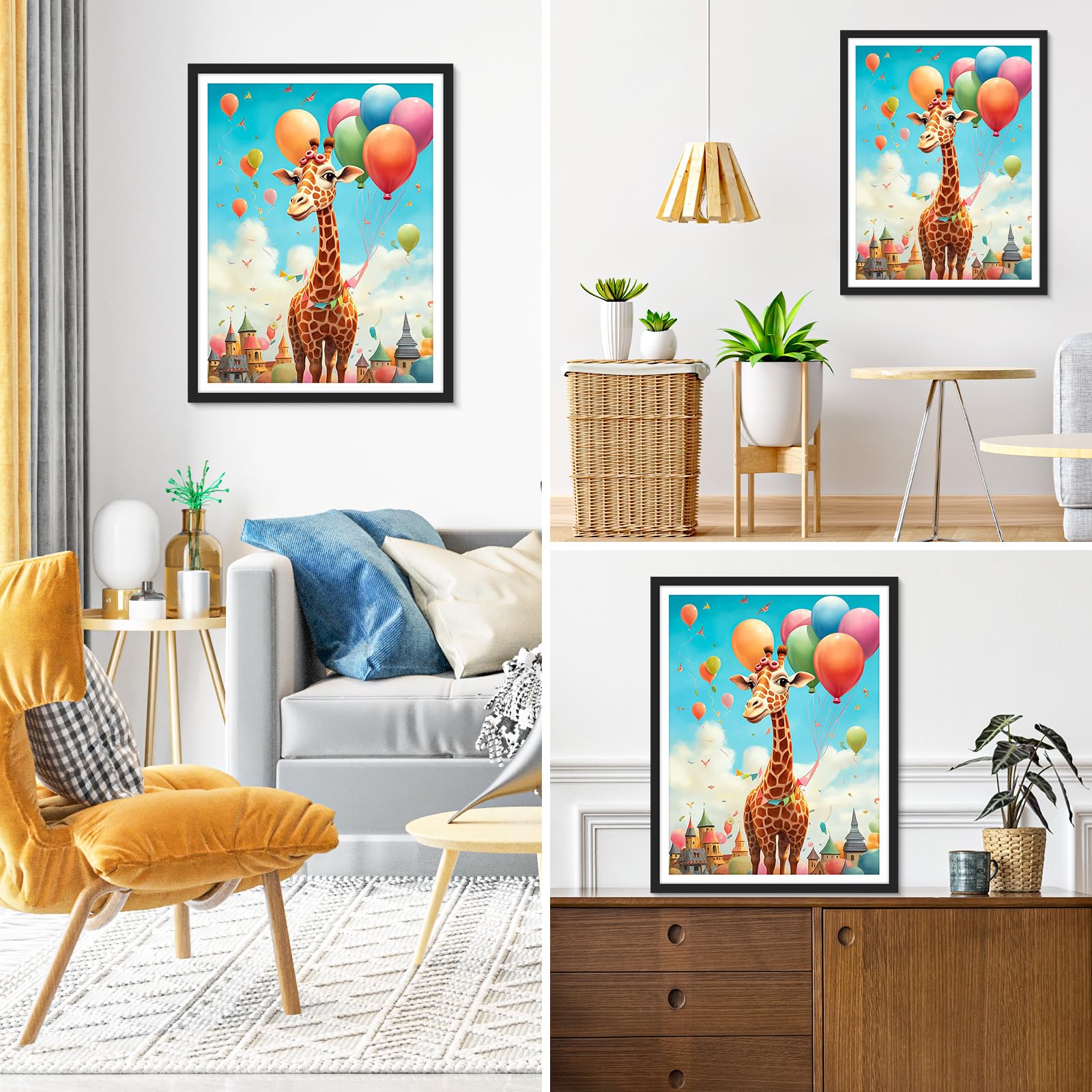 Kit Peinture Diamant 5D Girafe 30x40 Cm - DIY Adulte Et Enfant - Diamants Ronds Brillants - Décoration Murale Animale - 2