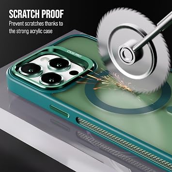 Case for iPhone from Babylon Camera Protected Matte Transparent Color Stand Case with Magsafe Wireless Charging Feature (Lens Gift) (Green, iPhone 13)