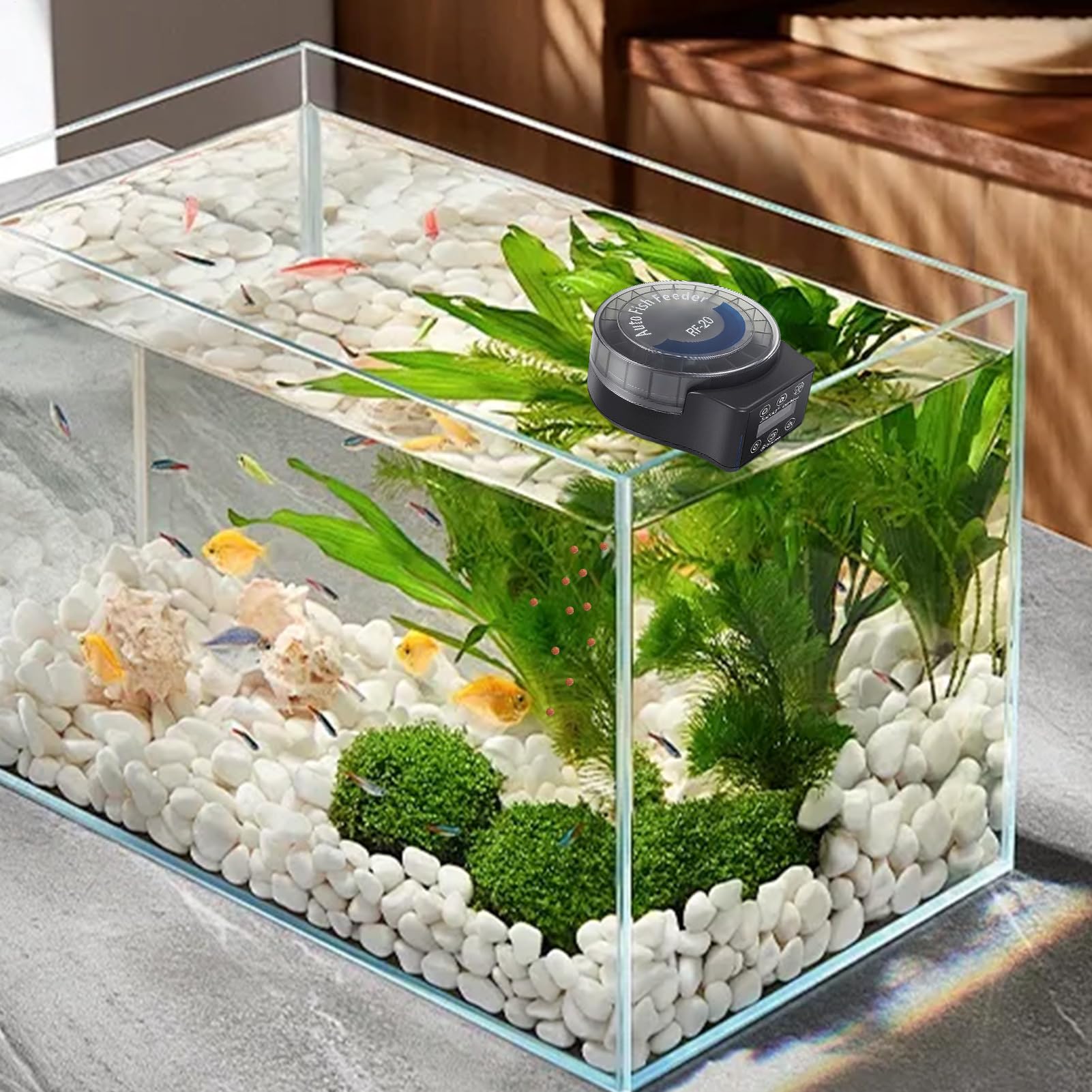 Nourrisseur Automatique pour Poissons Distributeur Automatique d'Aquarium | Grand Capacité pour Bac à Poissons pour Tortues Betta Tétards