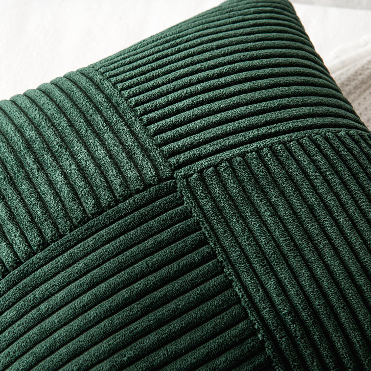 MIULEE Pack of 2 Christmas Army Green Corduroy Pillow Covers 18 x 18 Inch