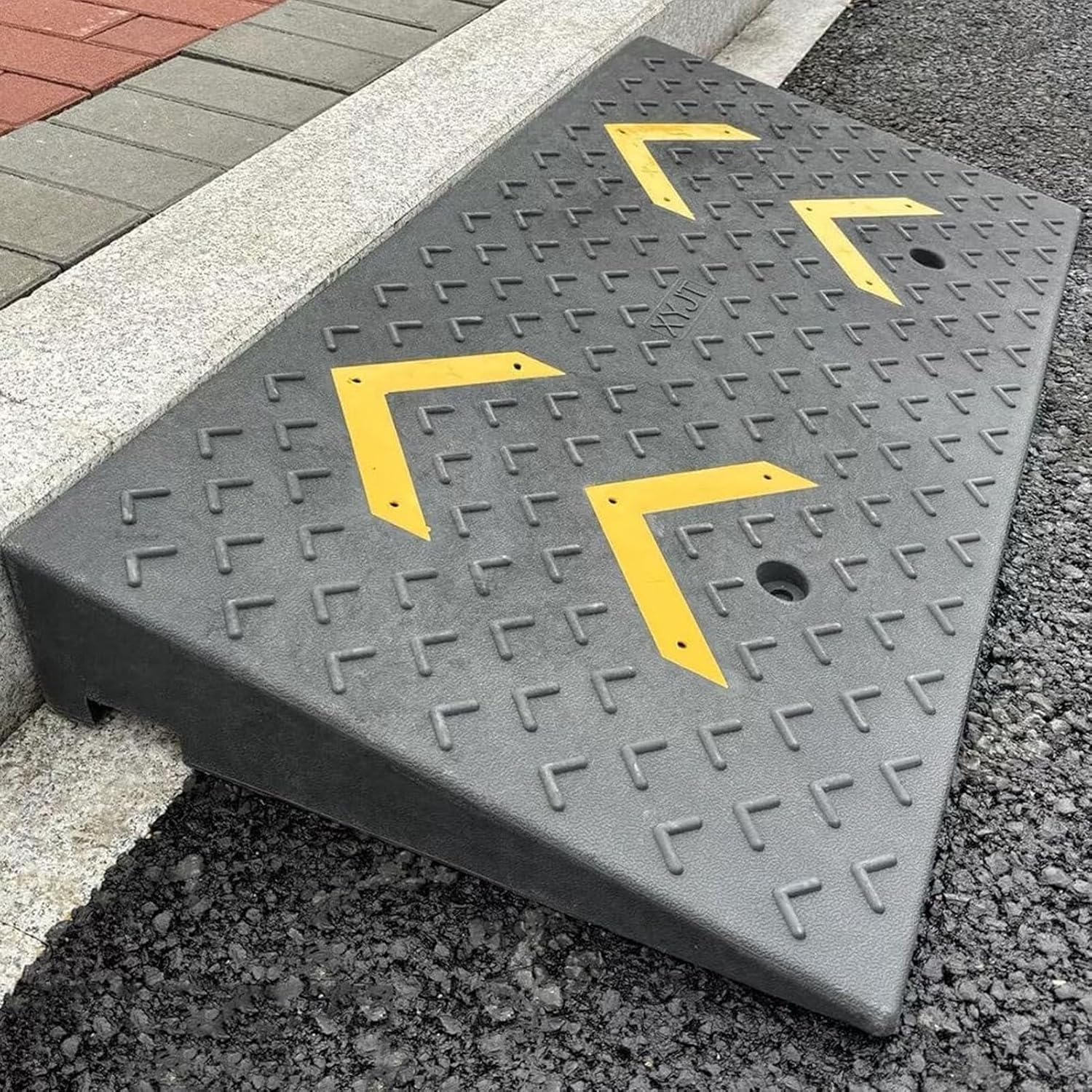 Kanduo Rampa podjazdowa Gumowa rampa krawężnikowa, przenośna, lekka rampa wjazdowa dla pojazdów, mata progowa na chodniki, podjazdy, garaże(100x50x12cm (39x20x4.7 inch))