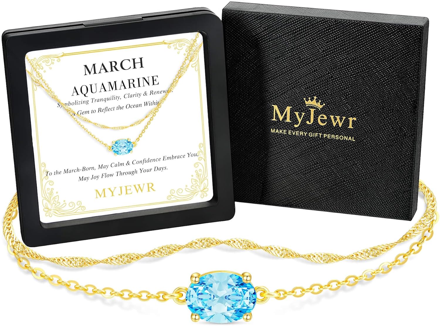 Birthday Gifts for Women, Layered Birthstone Gold Necklace, 14K Gold Plated Jewelry, Romantic Valentine's Mother's Day Anniversary Christmas Jewerly Gift for Her Mom Grandma Wife Girlfriend Sister Best Friend