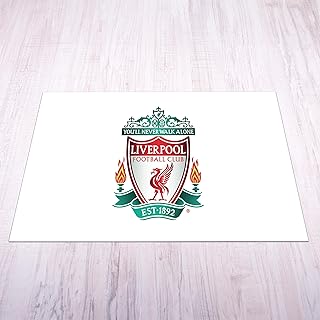Licensed Décor Liverpool FC - Alfombra (tamaño pequeño, 70 cm de Ancho x 100 cm de Alto), diseño de Escudo a Todo Color sobre Blanco
