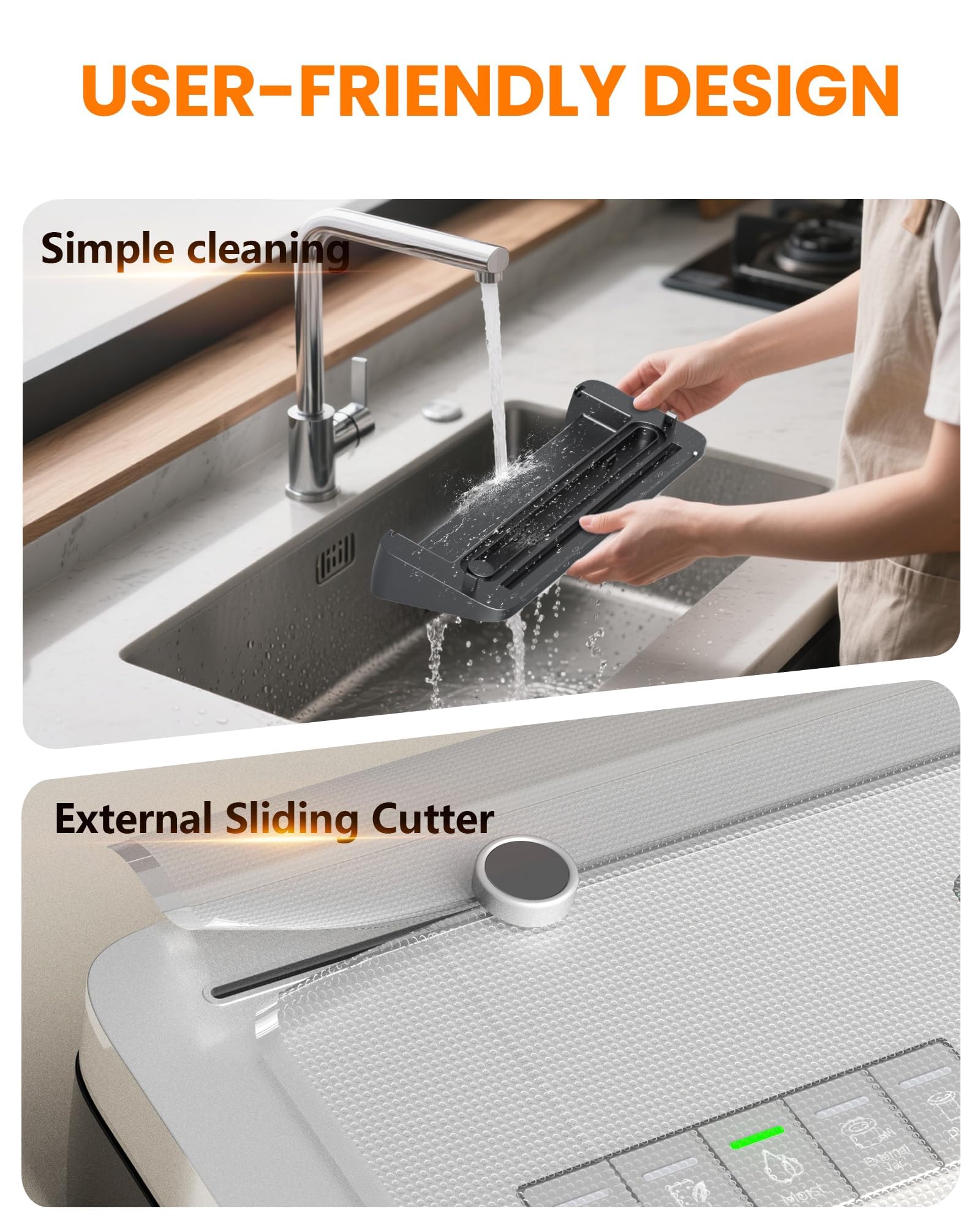 Vacuum Sealer Machine Food Sealing Machine, Built-in Cutter — view 7