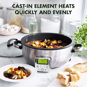 GreenPan Elite Essential Smart Electric 5.6L Skillet Pot OmniCooker