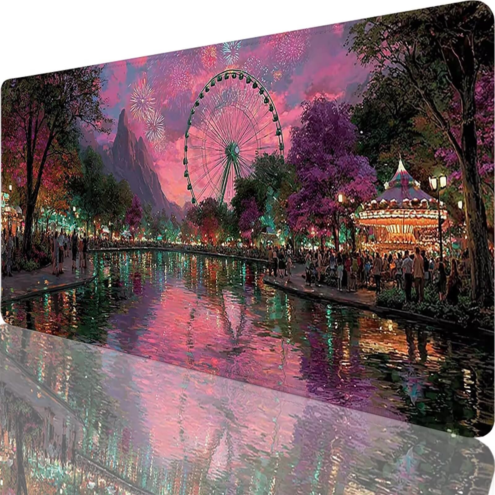 Różowa podkładka pod mysz do gier, duża podkładka pod mysz XXL 1200 x 600 x 3 mm, podkładka pod mysz do klawiatury i biura, akcesoria do gier, poprawia precyzję i szybkość dla domowego gracza l-8202