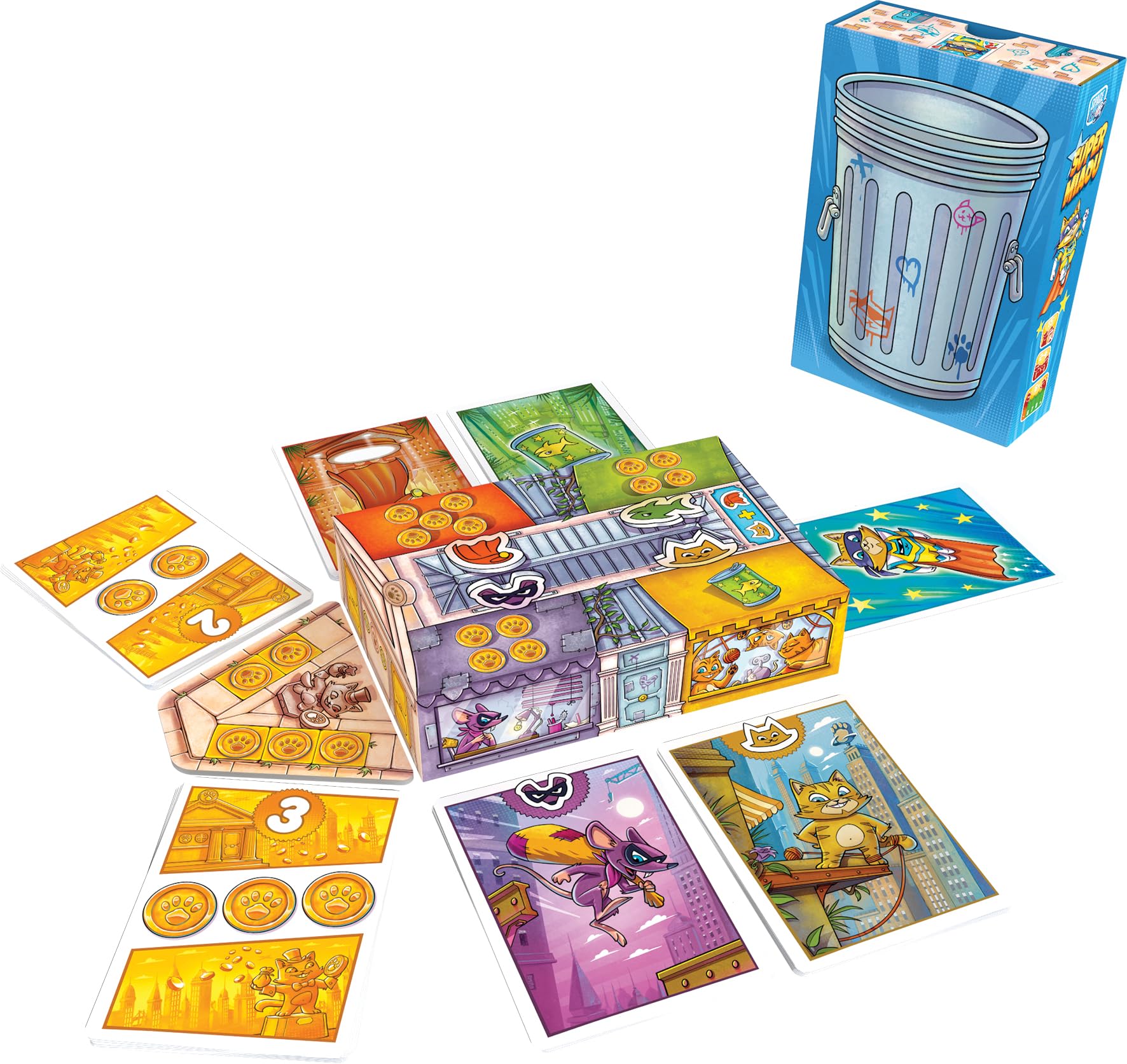 Asmodee, Super Meow, Board Game for Children from 6 Years Old, Deckbuilding Initiation Game, Travel Size Card Game - Image 4