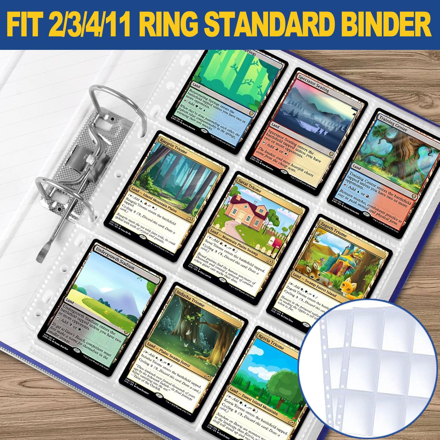 30 Pack 9 Pocket Page Protector, 540 Double Side Trading Card Sleeves Pages Baseball for 3 Ring Binder - Image 4