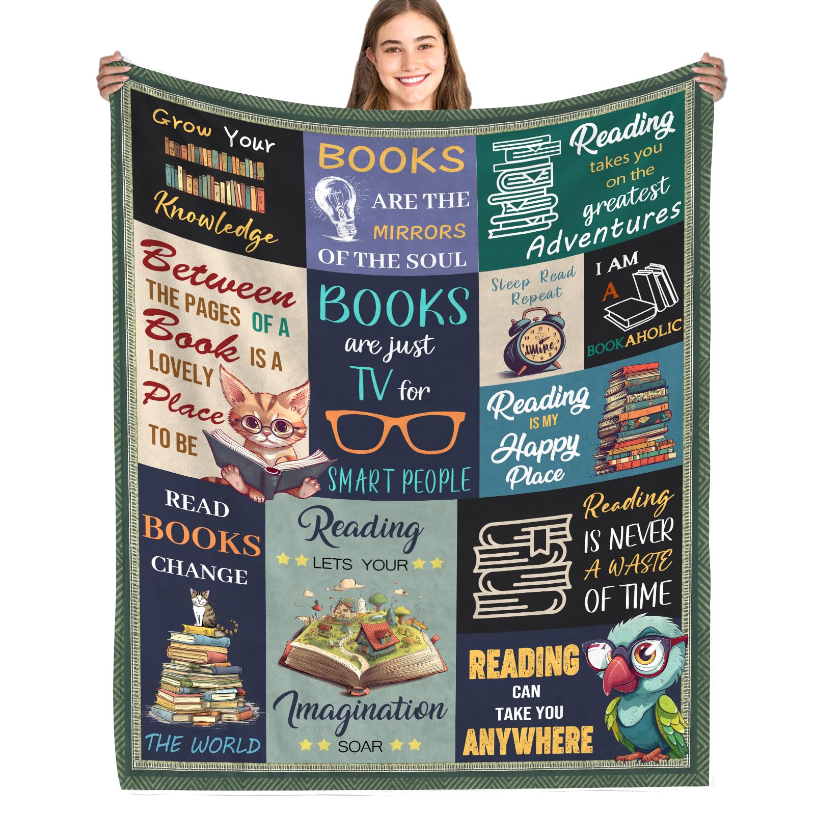 Fiwbnasz #Book Lover Book Lovers Blanket Gift, Book Reading Librarian Gifts Throw Blanket 60"X50", Book Club Gifts For Reading Lover Bookish, Book Lover Birthday Christmas Graduation Blanket Gift
