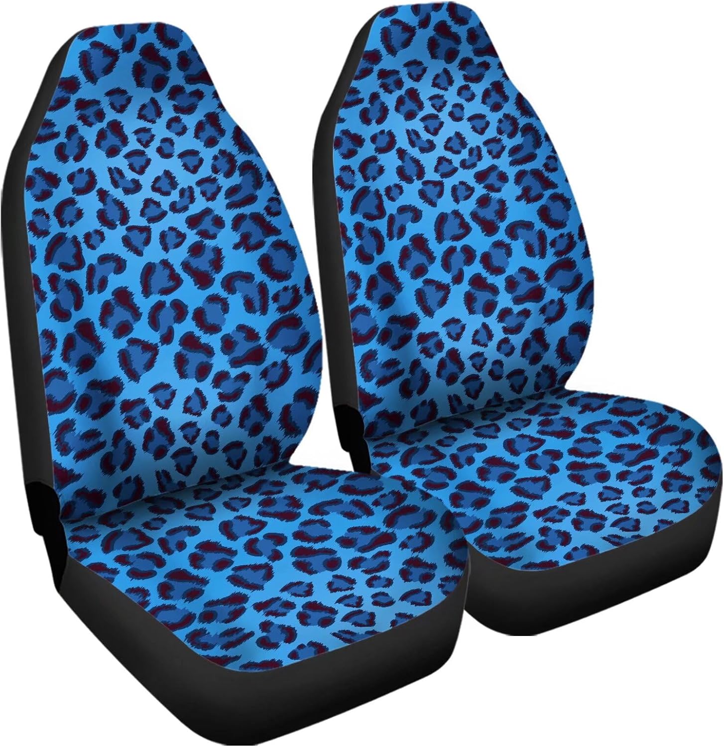 Bulopur Car Seat Cover Blue Leopard Print for Men Soft Universal Car Seat Decoration Fit for Car SUV Sedan Truck