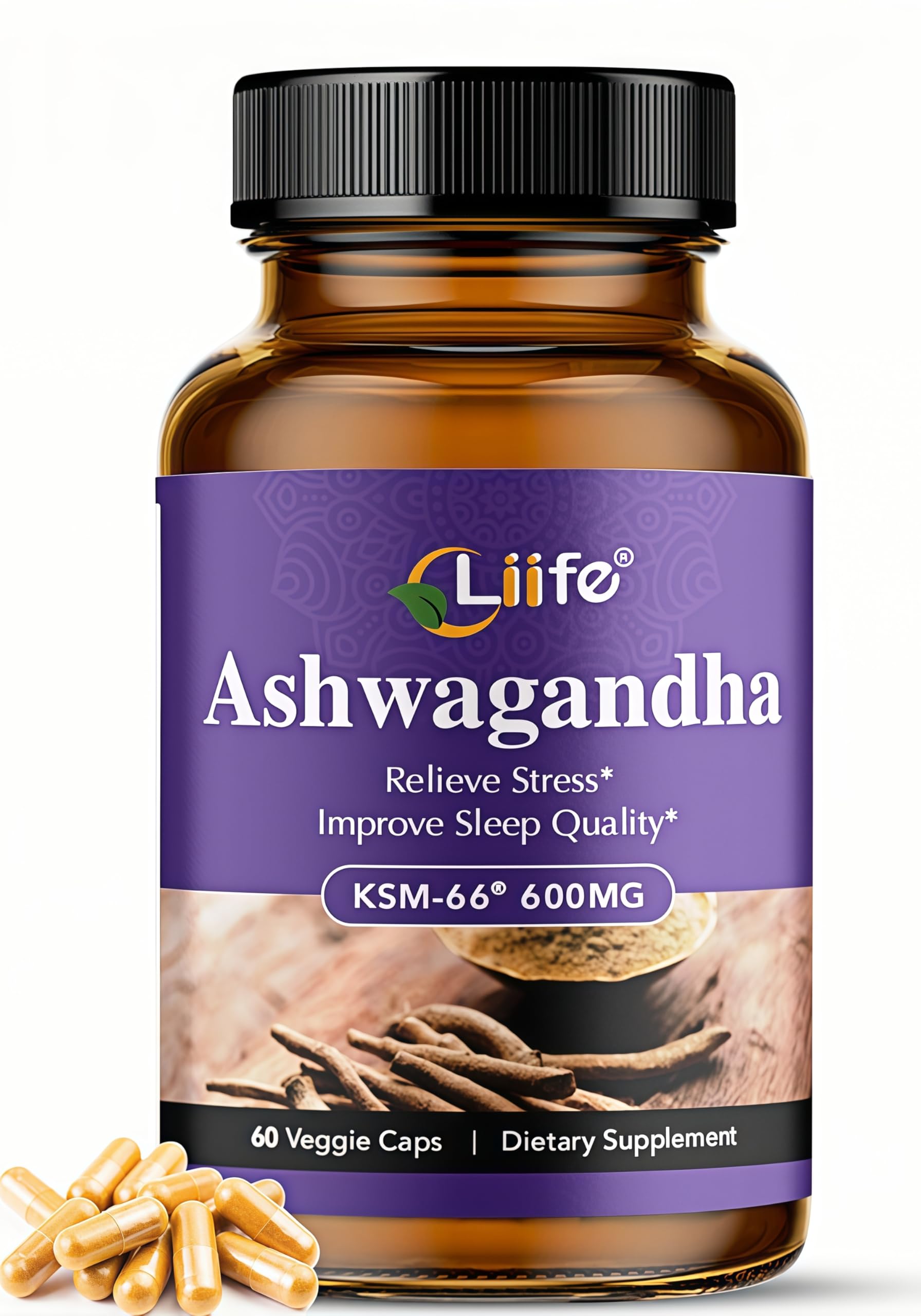 Amazon.com: LIIFE KSM-66 Ashwagandha 600mg | with L-Theanine