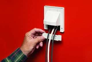 Arlington CER2-1 Cable Wall Plate with Removable Lower Plate, 2-Gang, White