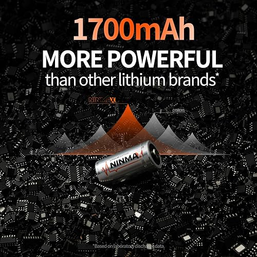 Miniatura 2 de NINMAX Batería de litio de 3V CR123A, paquete de 24 baterías