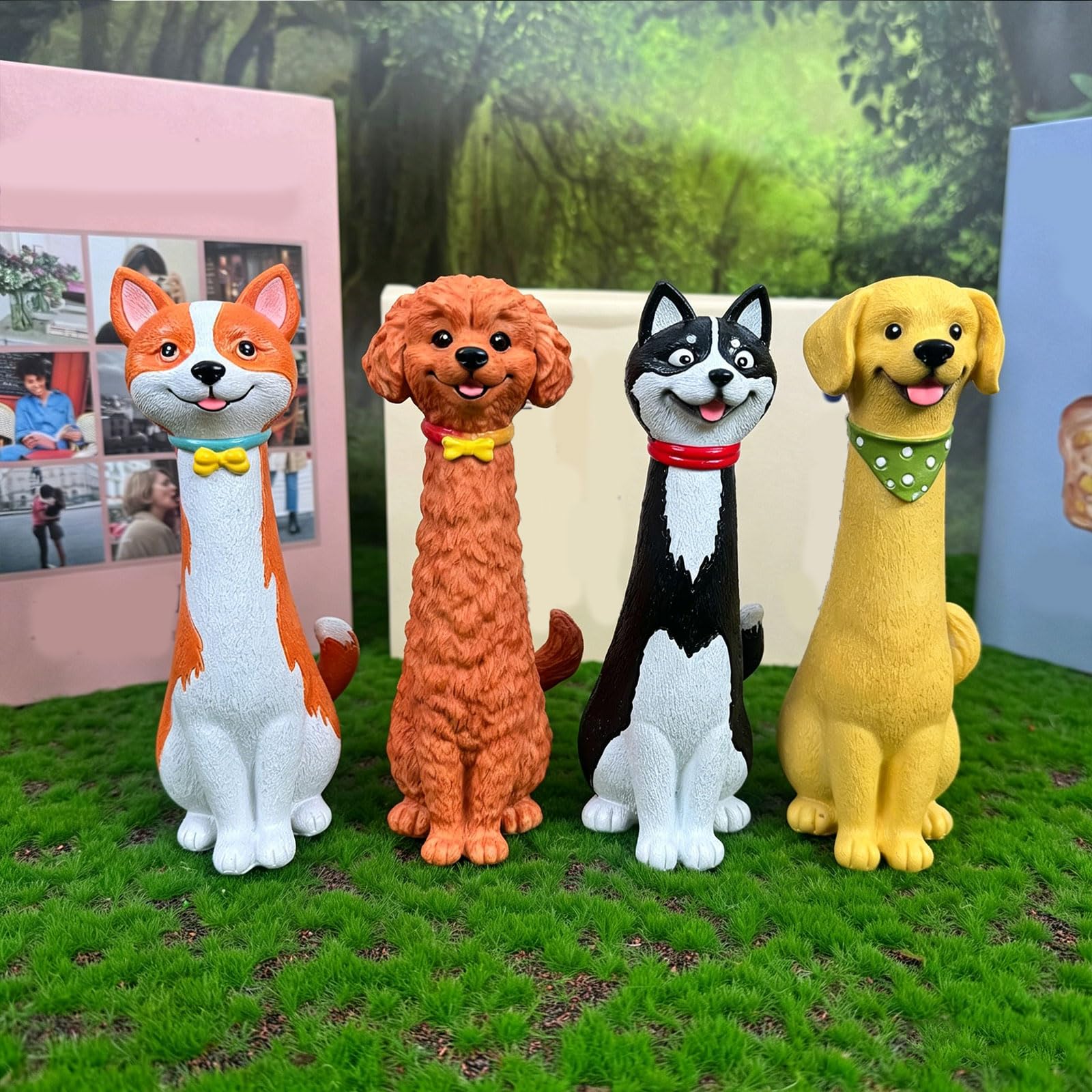 Grazioso contenitore in resina a forma di cane, ideale per piccole composizioni floreali e decorazione della casa da tavolo