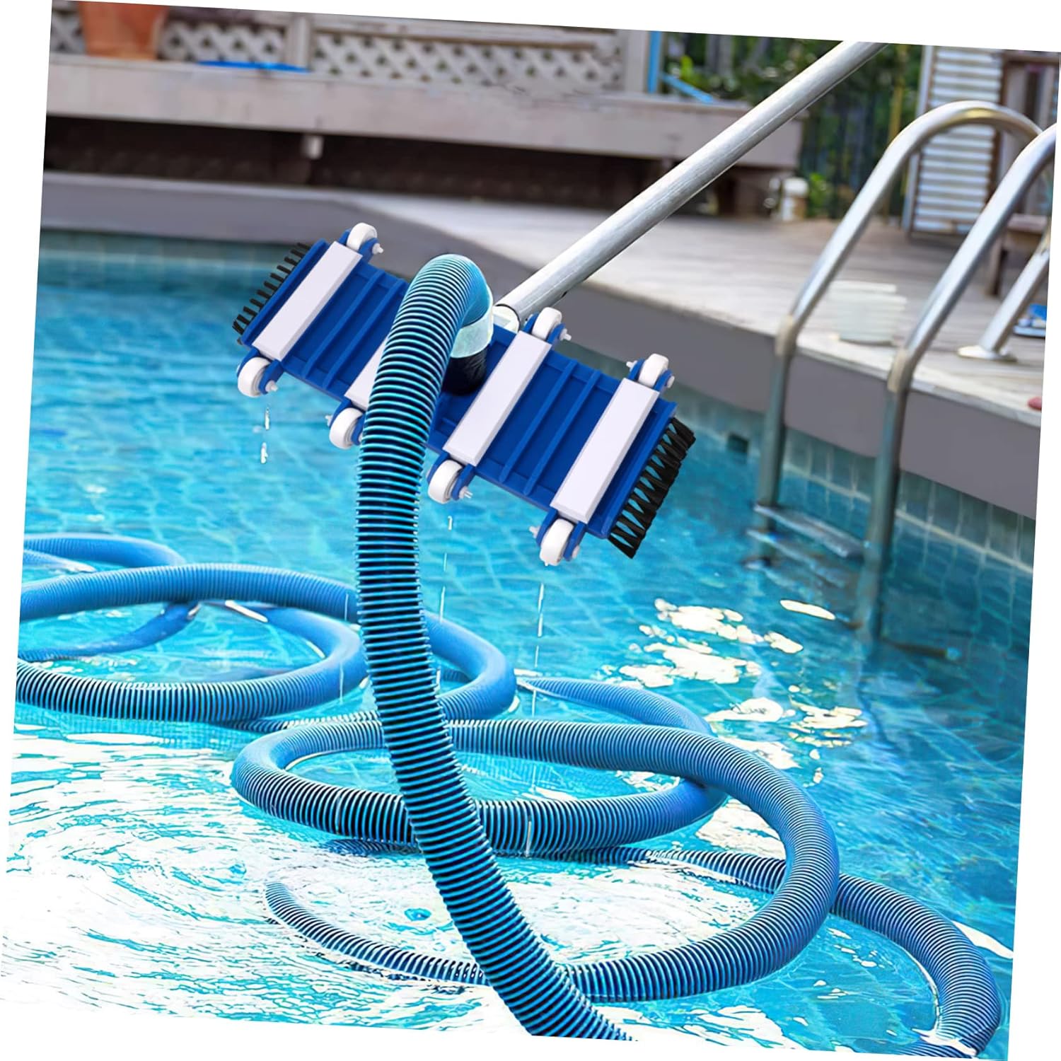 Professional Pool Vacuum Head with Integrated Wheels for Easy Cleaning Accessory for Above Ground and Inground Pools Removes Debris and Leaves Efficiently
