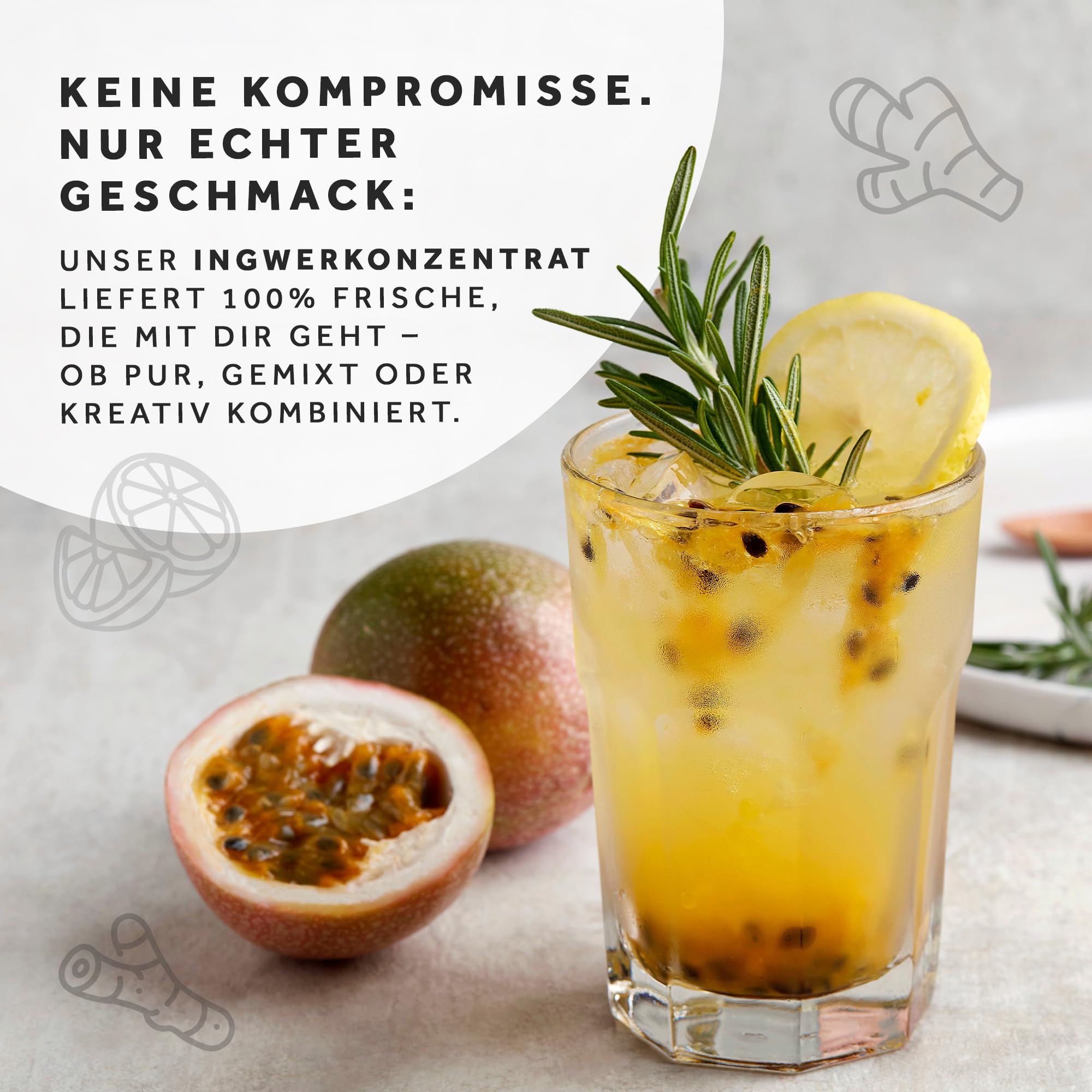 Bergblut Bio Ingwer Konzentrat – 500 ml Ingwerkonzentrat ohne Stücke mit Bio Zitronen & Limettensaft | Geeignet als scharfe Würze, Limonade & Ingwer Shot | Vegan & ohne Zucker oder Zusätze