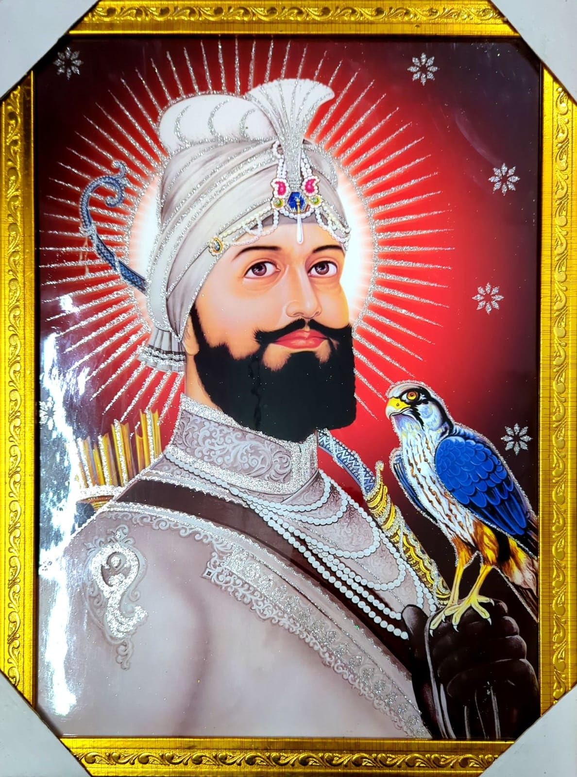Guru Gobind Singh Ji Photo Frame Guru Nanak Dev Ji Sikh Gurus Photo Guru Nanak Dev Ji Golden Temple 10 Guru ten Guru das Guru Guru Sikh Sache Patshah 17x13 Inch