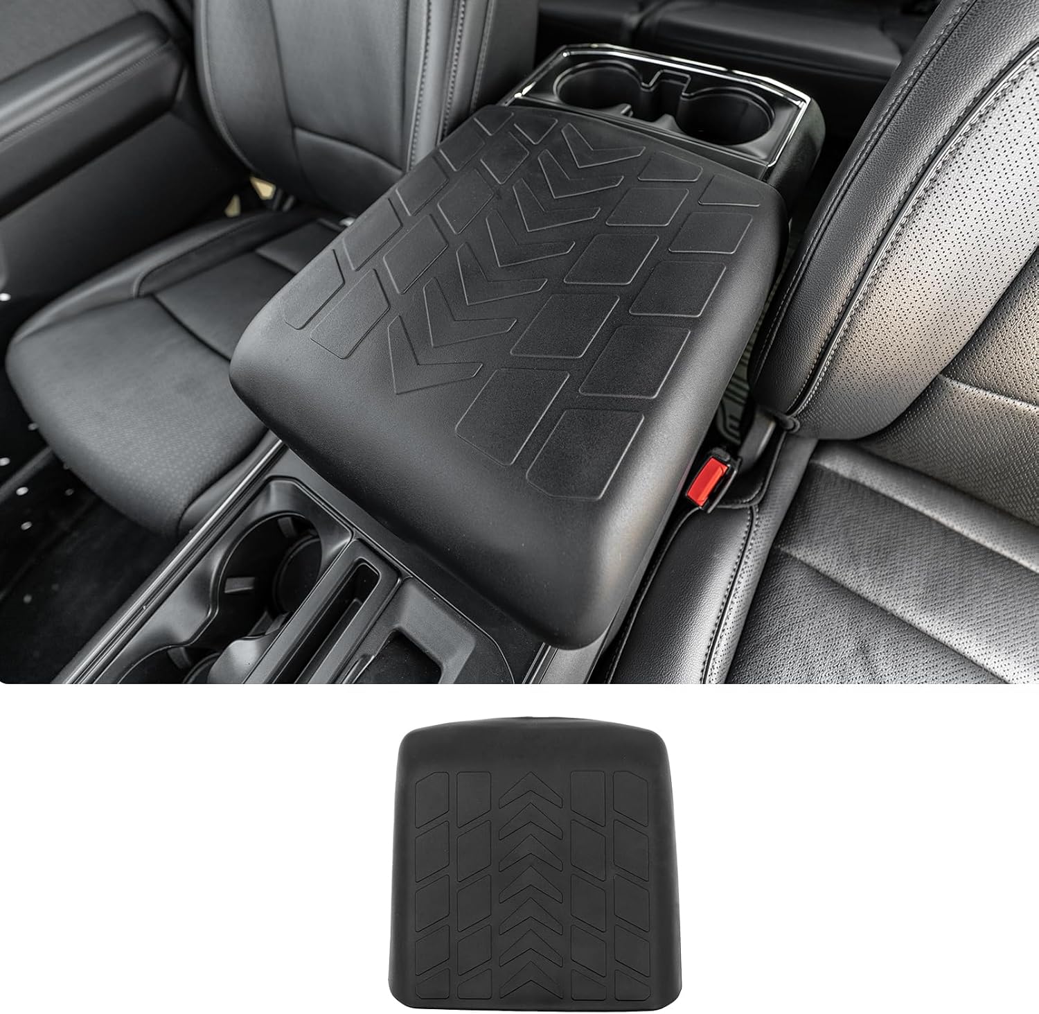 Armrest Cover Compatible with 2021-2025 2026 Ford F150 Armrest Preotecter TPE Center Console Pad Waterproof Arm Rest Lid for 2025 F-150 Accessories (Bucket Seat Only)