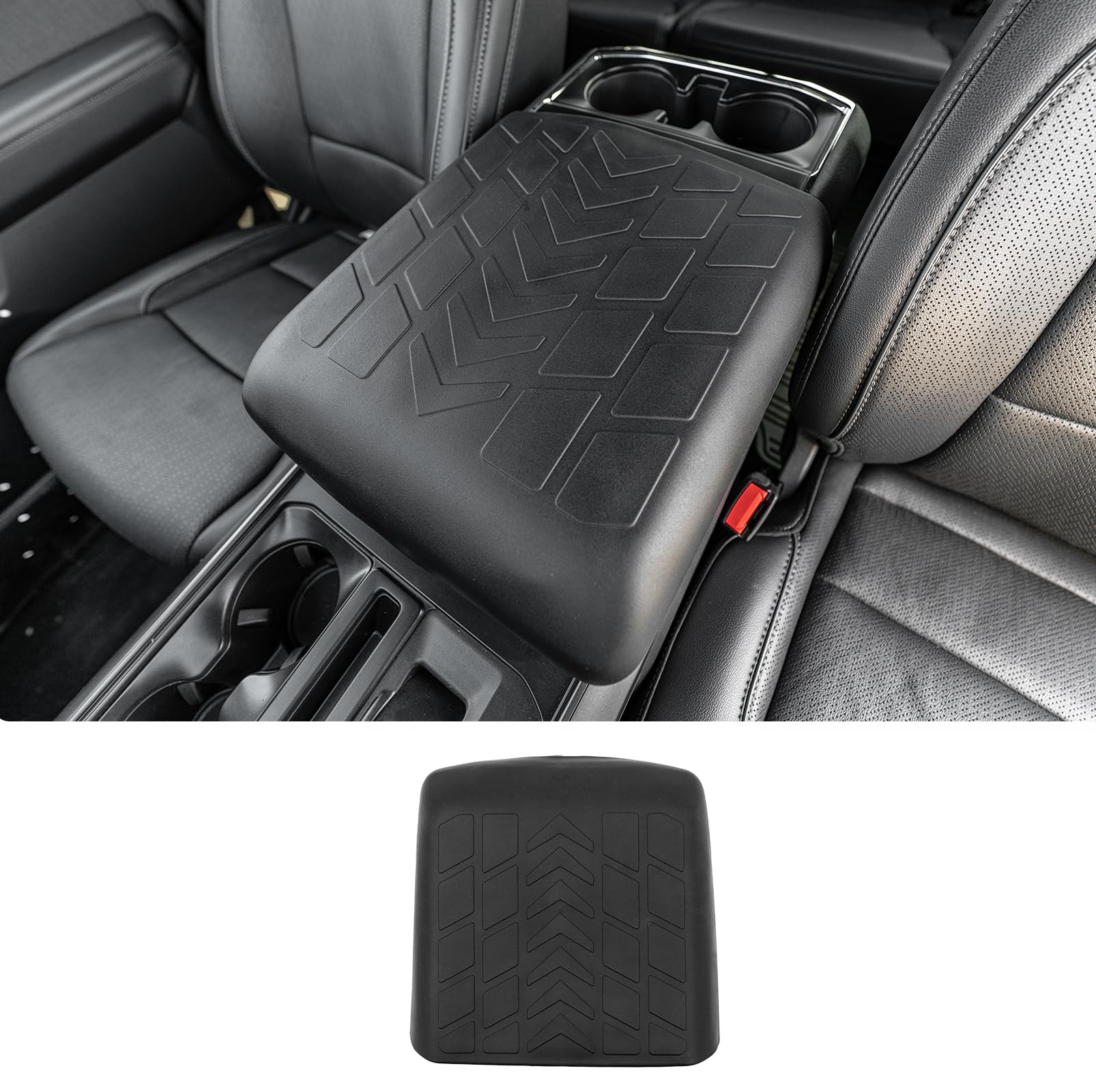 Maxzina Armrest Cover Compatible with 2021-2025 2026 Ford F150 Armrest Preotecter TPE Center Console Pad Waterproof Arm Rest Lid for 2025 F-150