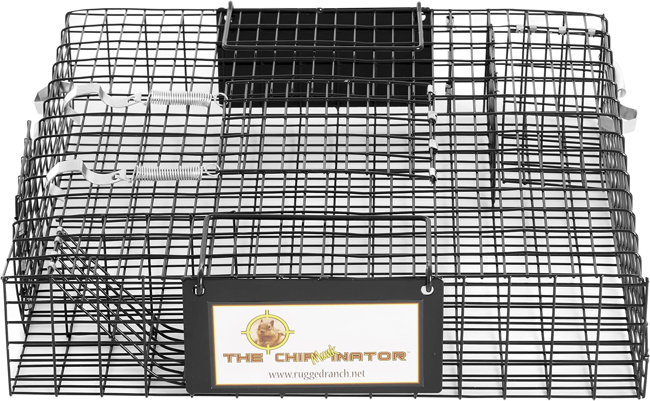 Rugged Ranch Single Chipmunkinator Multi‑Catch Chipmunk Trap, Wire Cage, 14.5"x4"x 4.5" - Live Catch‑and‑Release, 2‑Door Humane Rodent Control, No‑Poison Outdoor Use
