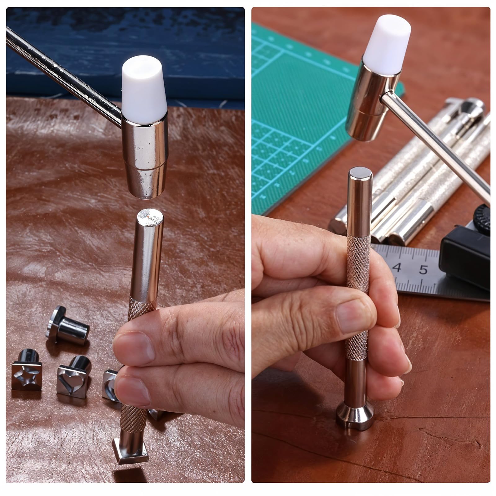 Mabor Martello piccolo a doppia testa, leggero, 18 cm, in plastica e metallo, mini martello per gioielli fai da te, artigianato, orologi, accordatura, lavorazione del legno, strumenti musicali