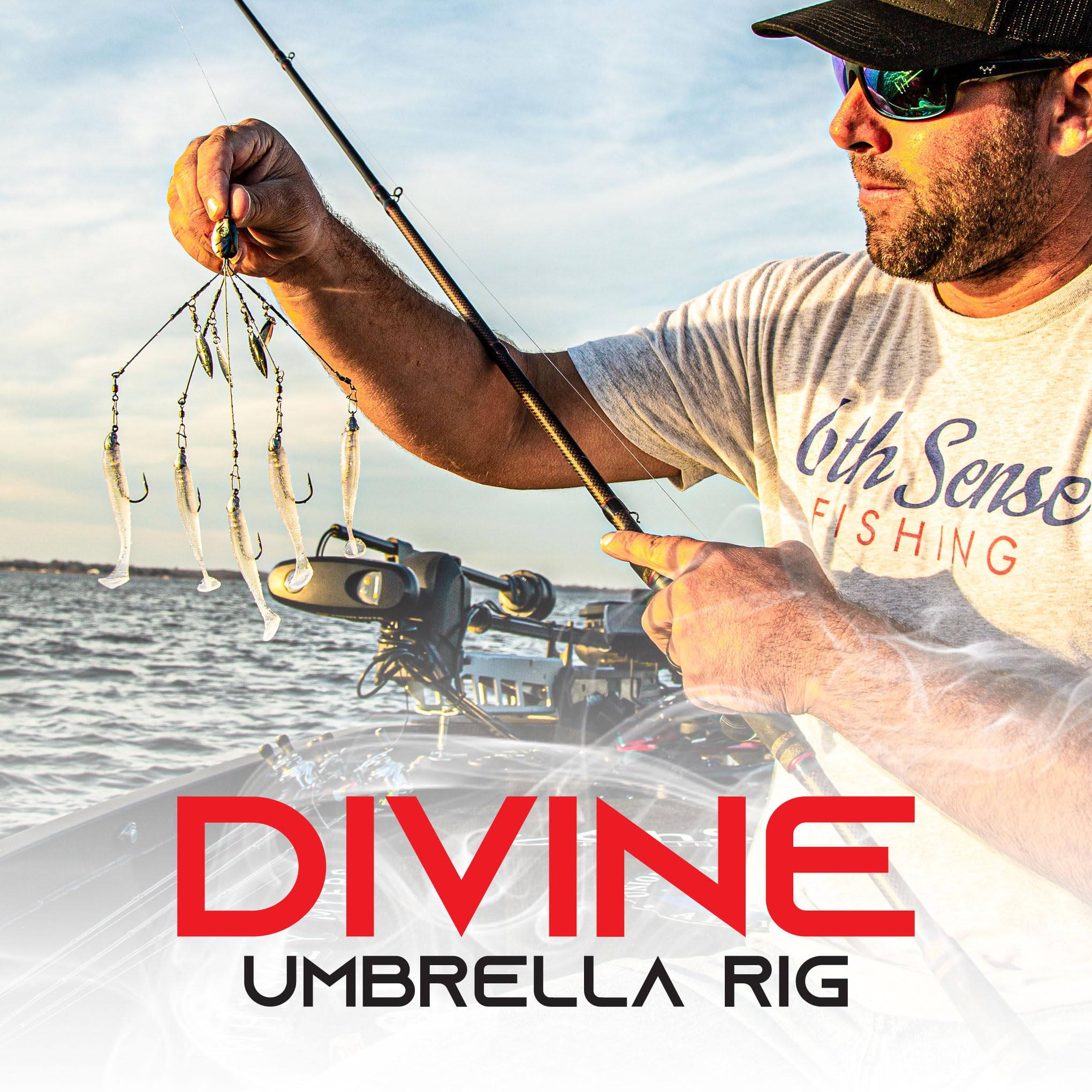6th Sense Divine Umbrella Rig Series – Premium Umbrella Rigs with Built-in Swivel, Stainless Spring Wire, 3D Head Design – Available in 6.5” and 5.5” Sizes