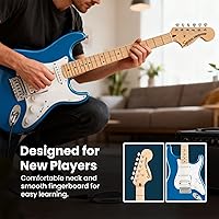 Vista 5 de Fender Squier Affinity Stratocaster HSS - Paquete Azul Lake Placid con Amplificador Frontman 15G, Cable de Instrumento, Funda, Correa, Púas y DVD