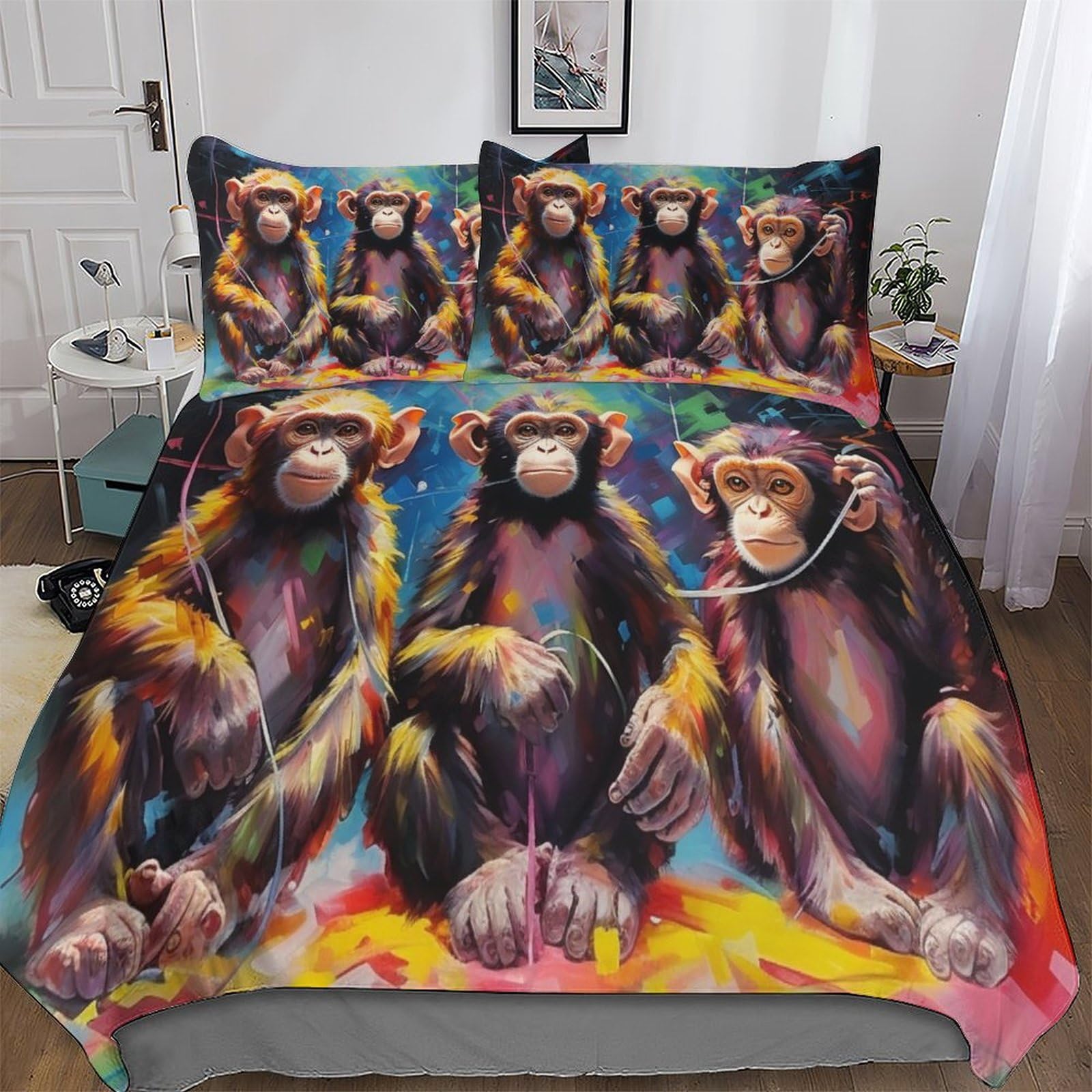 Parure de lit singe 200x200cm anti-acariens pour un sommeil sain