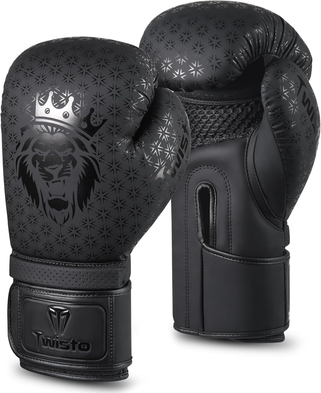 Twisto Boxing Gloves Black Rox - Pro Training & Sparring, Maya Hide Leather, Muay Thai, MMA, Kickboxing, Men, Women, Adults, Heavy Punching Bag, Focus Mitts, Pads,10oz 12oz 14oz 16oz