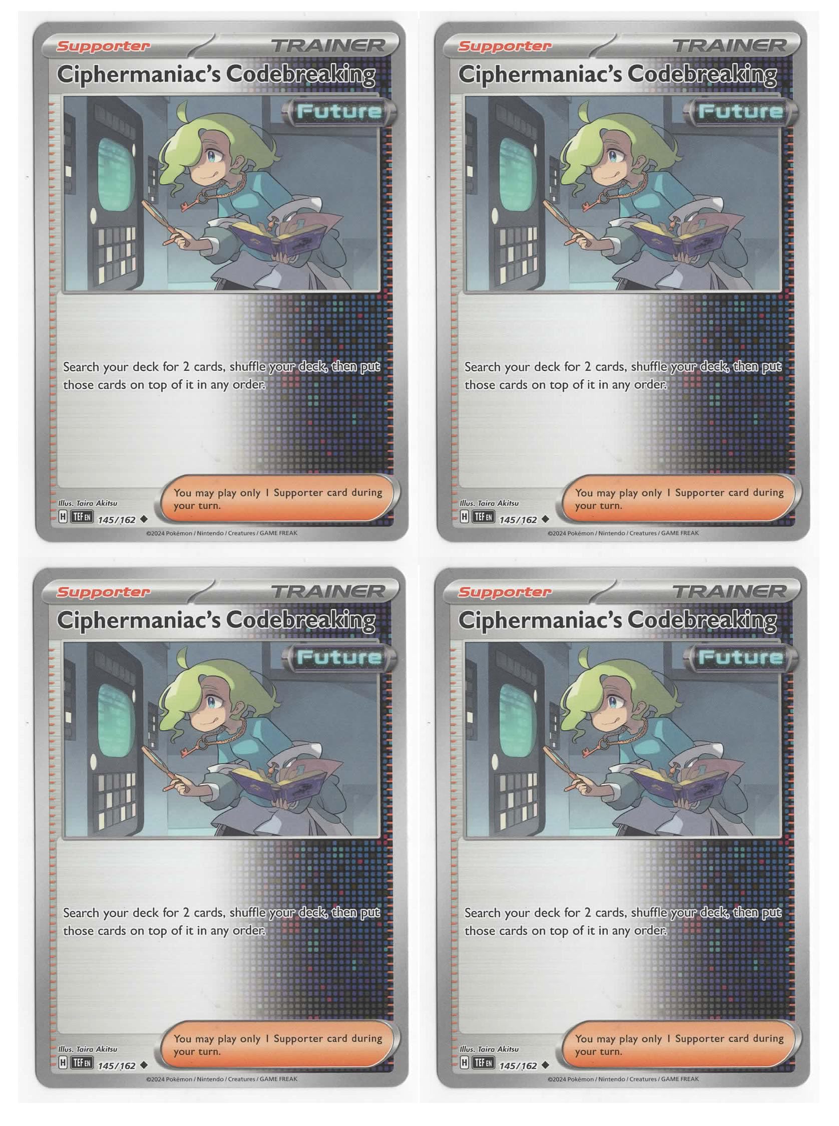 Ciphermaniacs Codebreaking 145 162 Temporal Forces - Pokemon 4 Card Lot - Playset x4