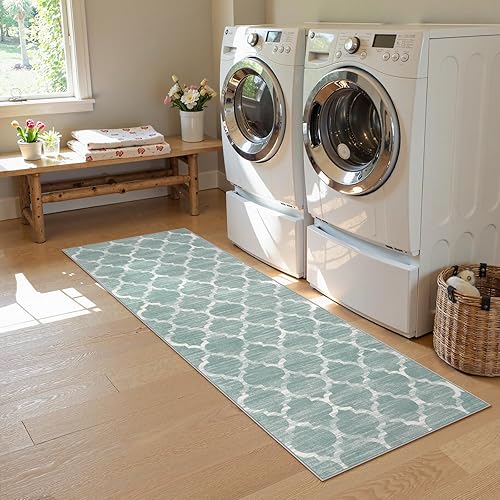 Miniatura 4 de Lahome - Alfombra marroquí, lavable, de 2 x 7 pies, antideslizante, no desprende pelusas, ligera, moderna, gris y envejecida, para entrada, cocina,