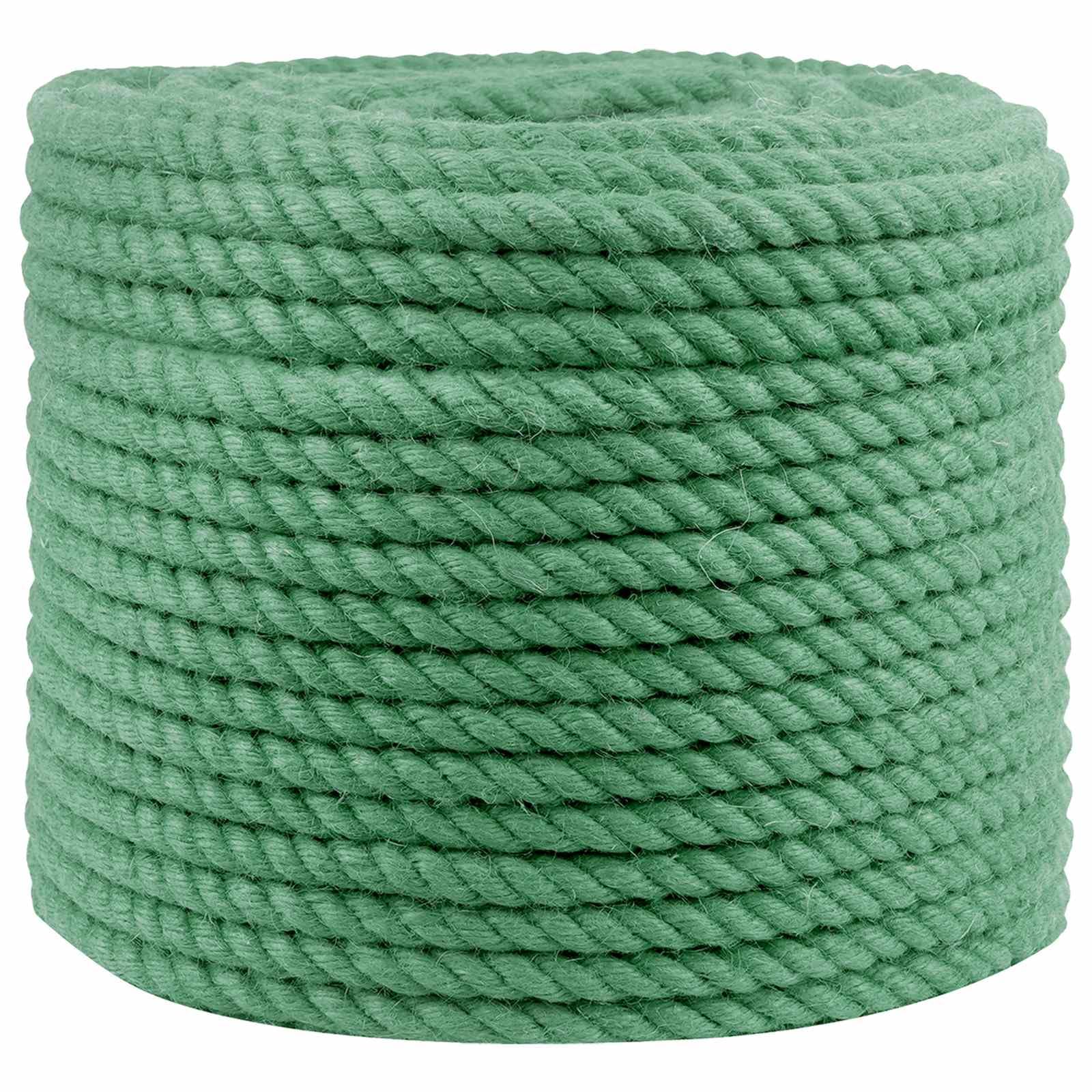 Corde en jute verte 100 % Tossa 3 plis avec bonne protection contre les nœuds pour le jardin, le bricolage, la fixation et le transport à l'intérieur et à l'extérieur