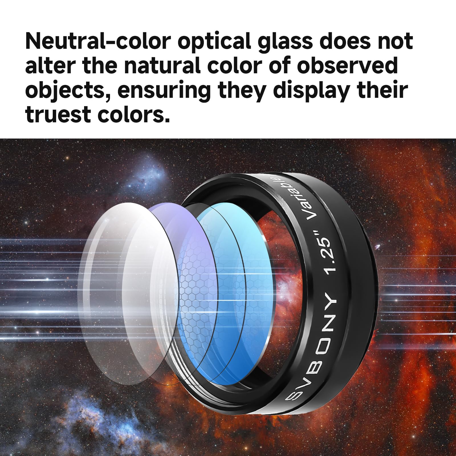 SVBONY Filtr teleskopowy 3,2 cm zmienny filtr polaryzacyjny do okularu teleskopu astronomicznego