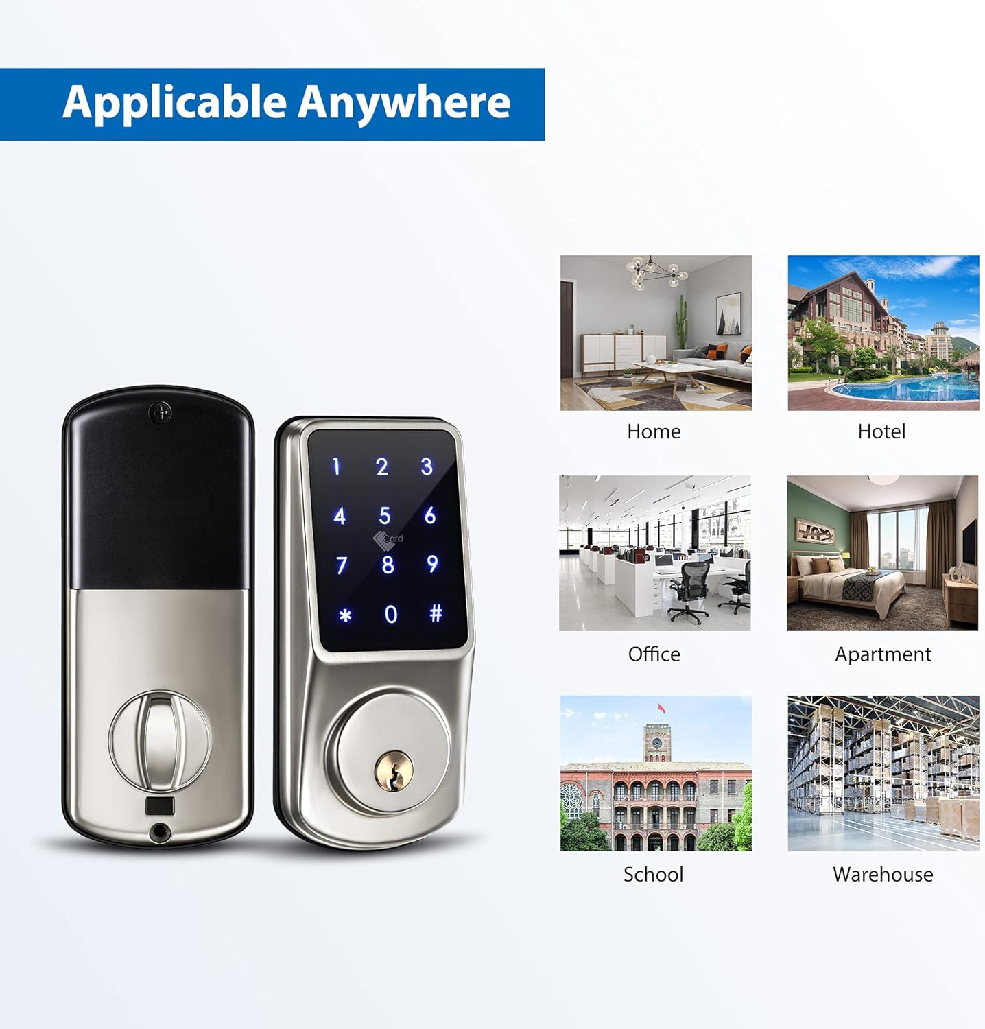 Onе-Dау Sаlе: Uр tо 80% оƒƒ YRHAND Smart Lock Keyless Entry Deadbolt Door Locks,Digital Electronic Bluetooth Deadbolt Door Lock with Keypad,APP,Code,IC Card,Wristband and Key for Home Hotel Office Apartment Smart Door Lock 🛒 Flаѕh Sаlе YRHAND Smart Lock Keyless Entry Deadbolt Door Locks,Digital Electronic Bluetooth Deadbolt Door Lock with Keypad,APP,Code,IC Card,Wristband and Key for Home Hotel Office Apartment Smart Door Lock