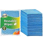 SCRUBIT Reusable Cleaning Wipes, Handy Wipes for Kitchen and Office - Dish Cloths for Washing Dishes - Multi Purpose Disposable Cleaning Towels (12 x 20 in) 72 Pack (Blue)