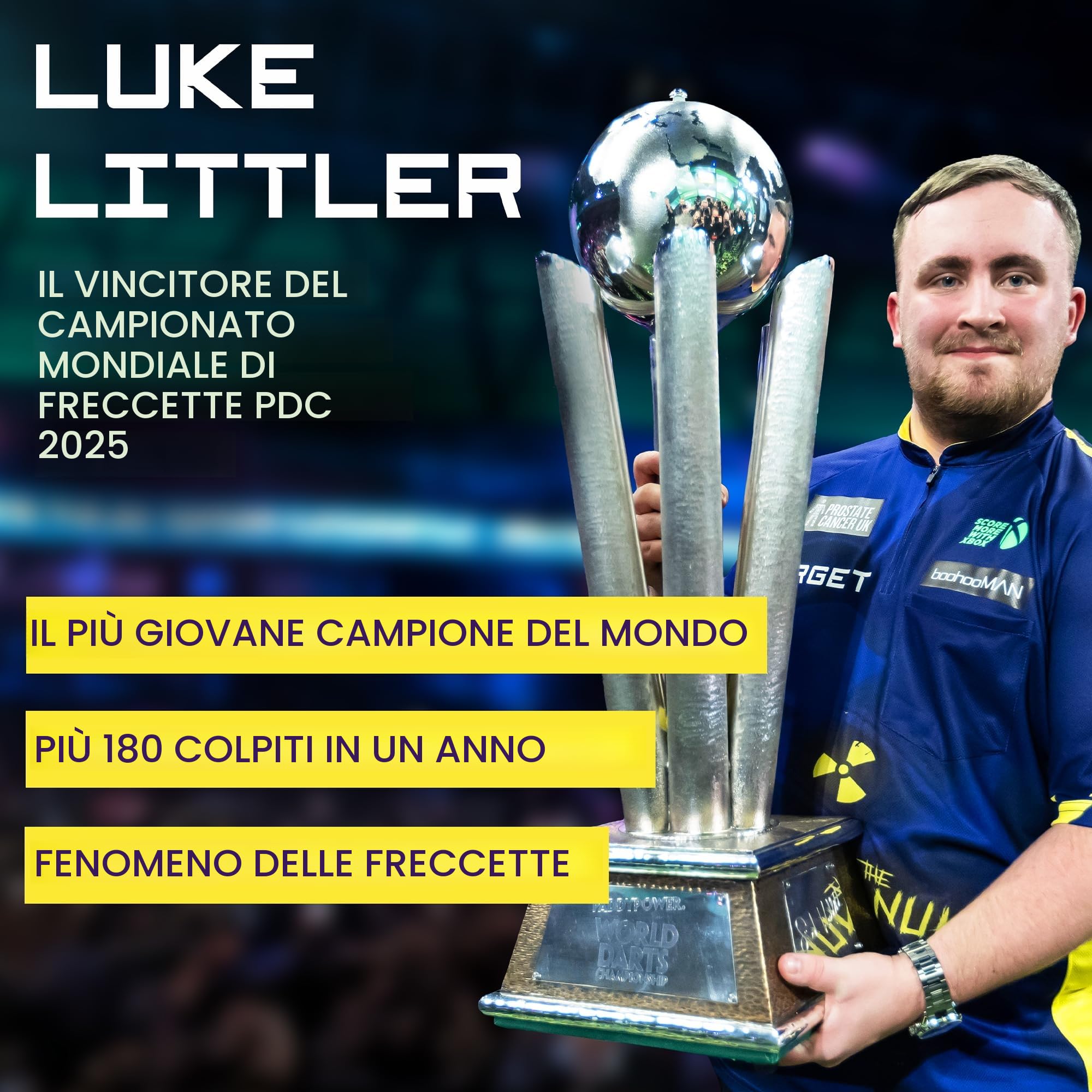 Target Darts Luke Littler Generazione 1 Freccette a Punta Morbida, Freccetta in Tungsteno al 90%, 19G | Set di Freccette a Punta in Pixel, Edizione Giocatore Set di Freccette Elettroniche a Punta