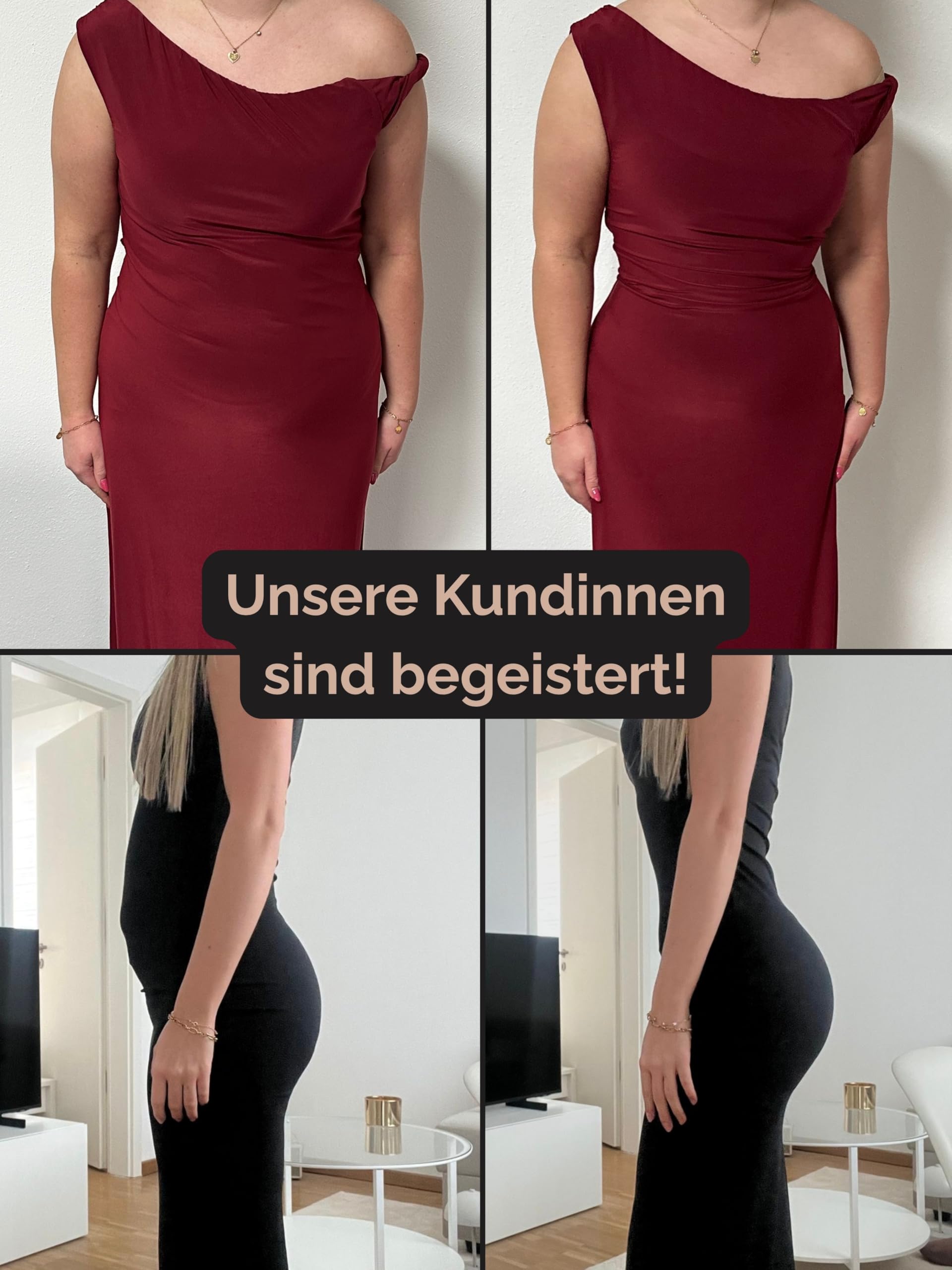 TONEST Shapewear Damen - Bauchweg Shaping-String - High Waist - Figurformend - Shape-Unterwäsche - Miederstring - hohe Taille - 1000-MS-CC