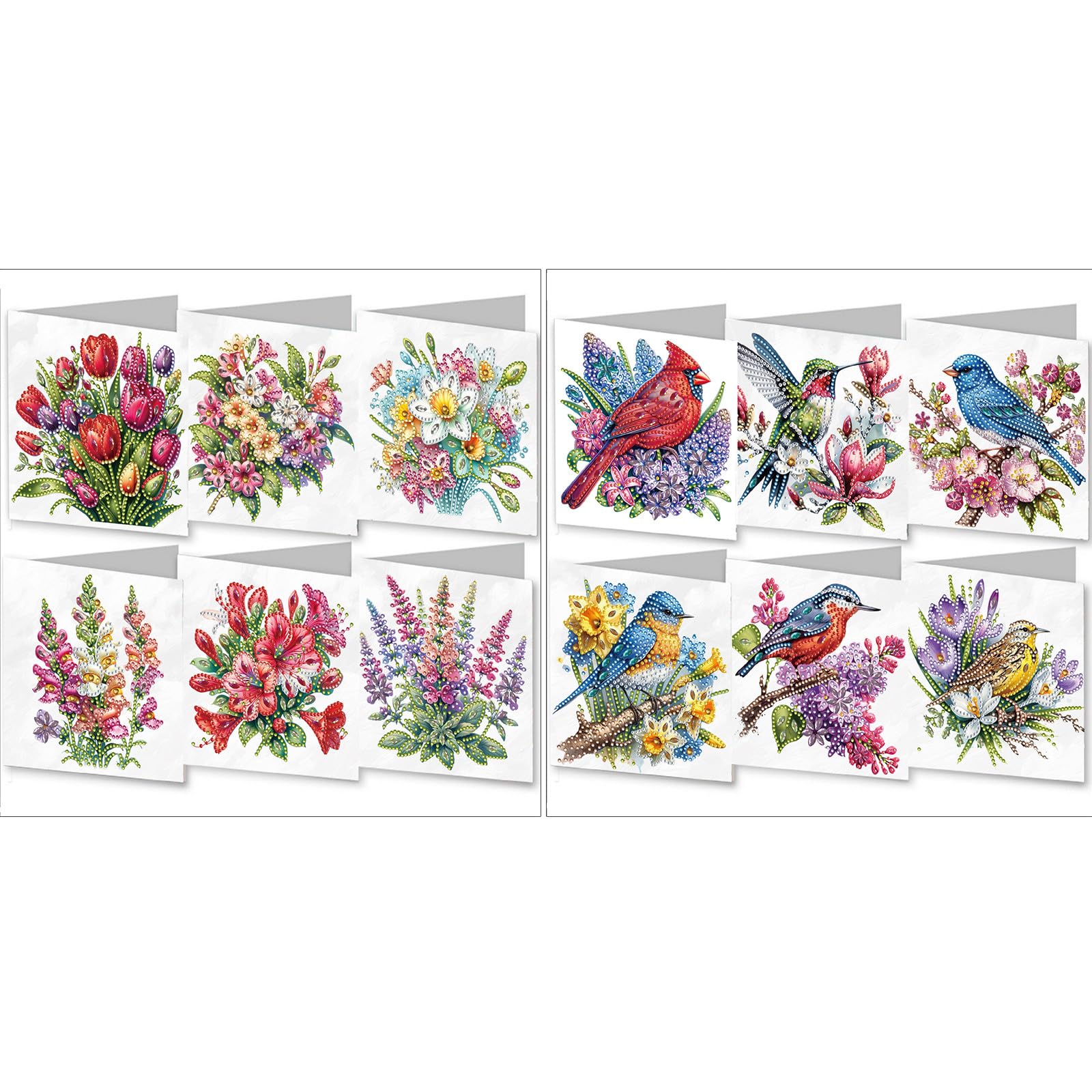 CXINLky 5D DIY Diamond Art Painting Cards Easter, 2025 Novelties Diamond Art Painting Cards, 12 Pieces Diamond Art Cards Birthday, Easter Card Holidays for Family, Friends-2 Pieces