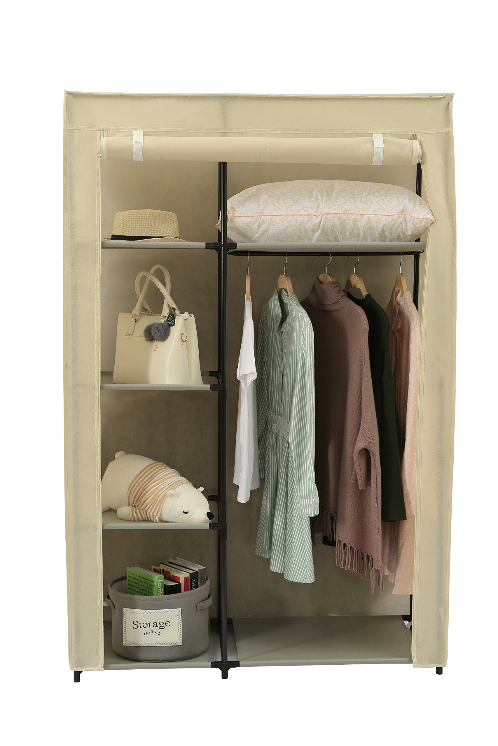 Home Like Portable Clothes Closet Storage Wardrobe Closet Organizer Storage Closet With Non Woven Fabric And Hanging Rod Space Saving Organizer Cabinet L41 73 Xw17 72 Xh65 35 146 Beige Buy Online In South Africa Missing Category Value
