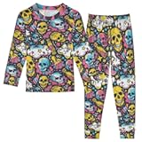 ALAZA Cute Drunk Graffiti Stars Pajamas Set Snug-fit Long Sleeve Sleepwear&comma;18 M