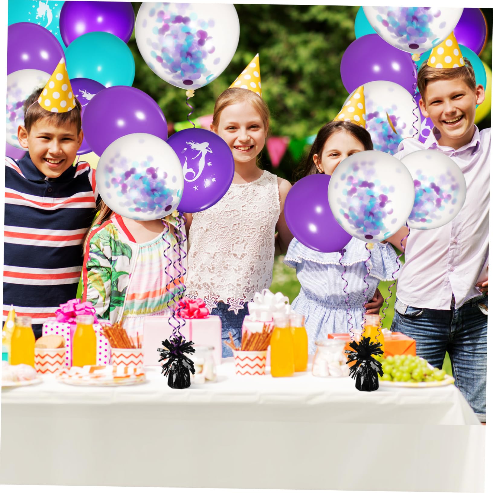 Pesetti per Palloncini, 8 Pezzi in Pet Nero, Resistenti ai Danni, Facili da Usare, per Matrimonio e Festa, Design Compatto e Lucido