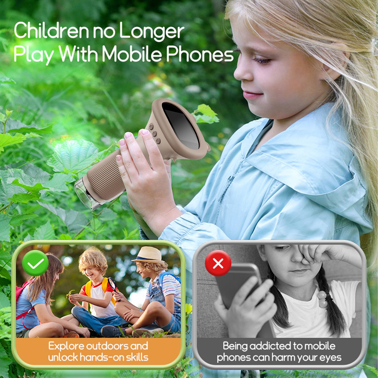 YUEHISY Kids Microscope, 1000X 2" Screen Handheld Portable with LED Light, Photo Video Camera, Pocket Science Toy for Children - Image 2