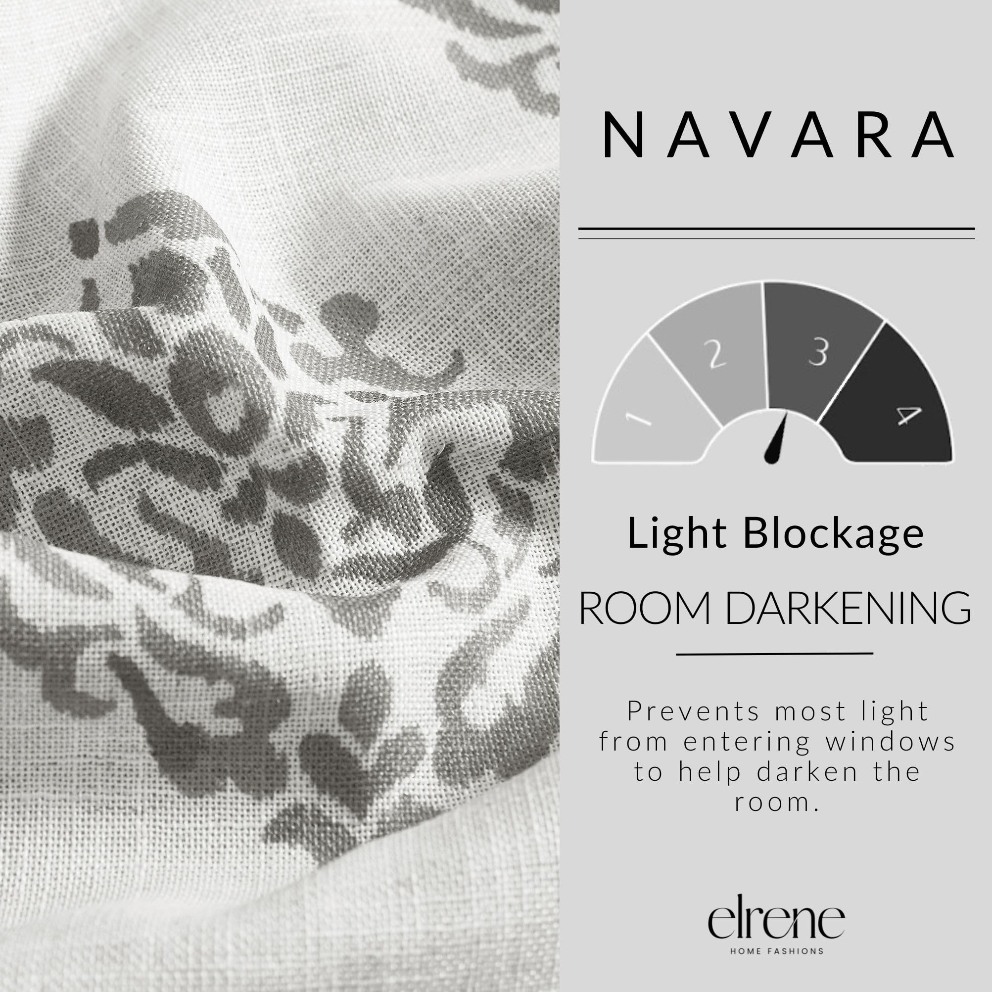 Elrene Home Fashions Navara Medallion Room Darkening Window Curtain Panel, 52" x 95" (1, Gray, Grey, W 52" x L 95" (1 Panels) - Image 4