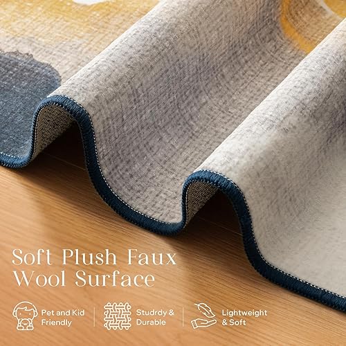 Miniatura 241 de Phantoscope Vintage Collection - Alfombra de área de 8 x 10 pies, alfombra grande para sala de estar, lavable, bohemio, antideslizante