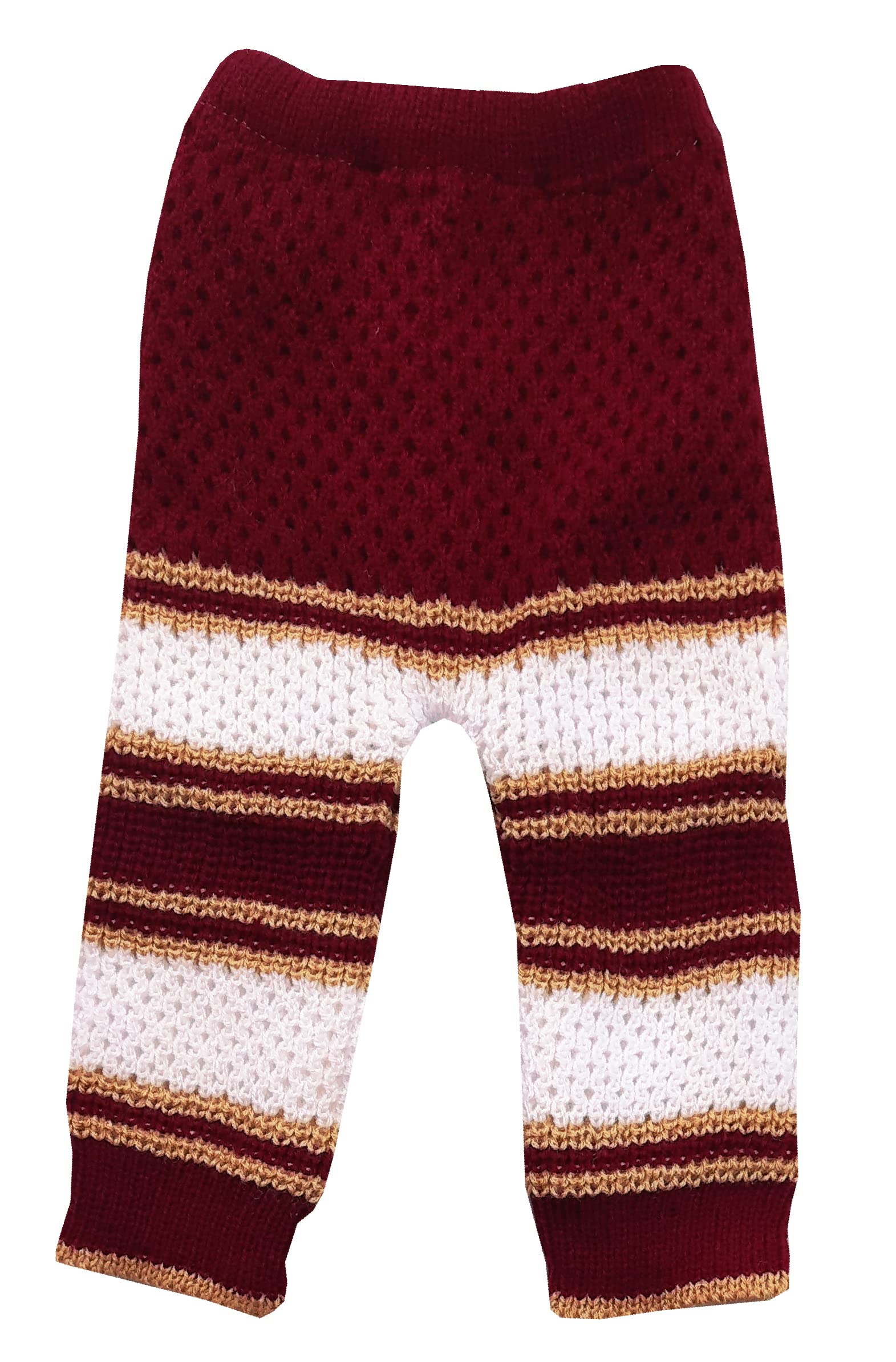 little PANDA Born Baby Sweater for Baby Boys & Baby Girls Woollen Full Sleeves, V Neck Sweater Top, Bottom, Cap & Booties Set (0-3 Months) (Maroon) - Image 5 thumbnail