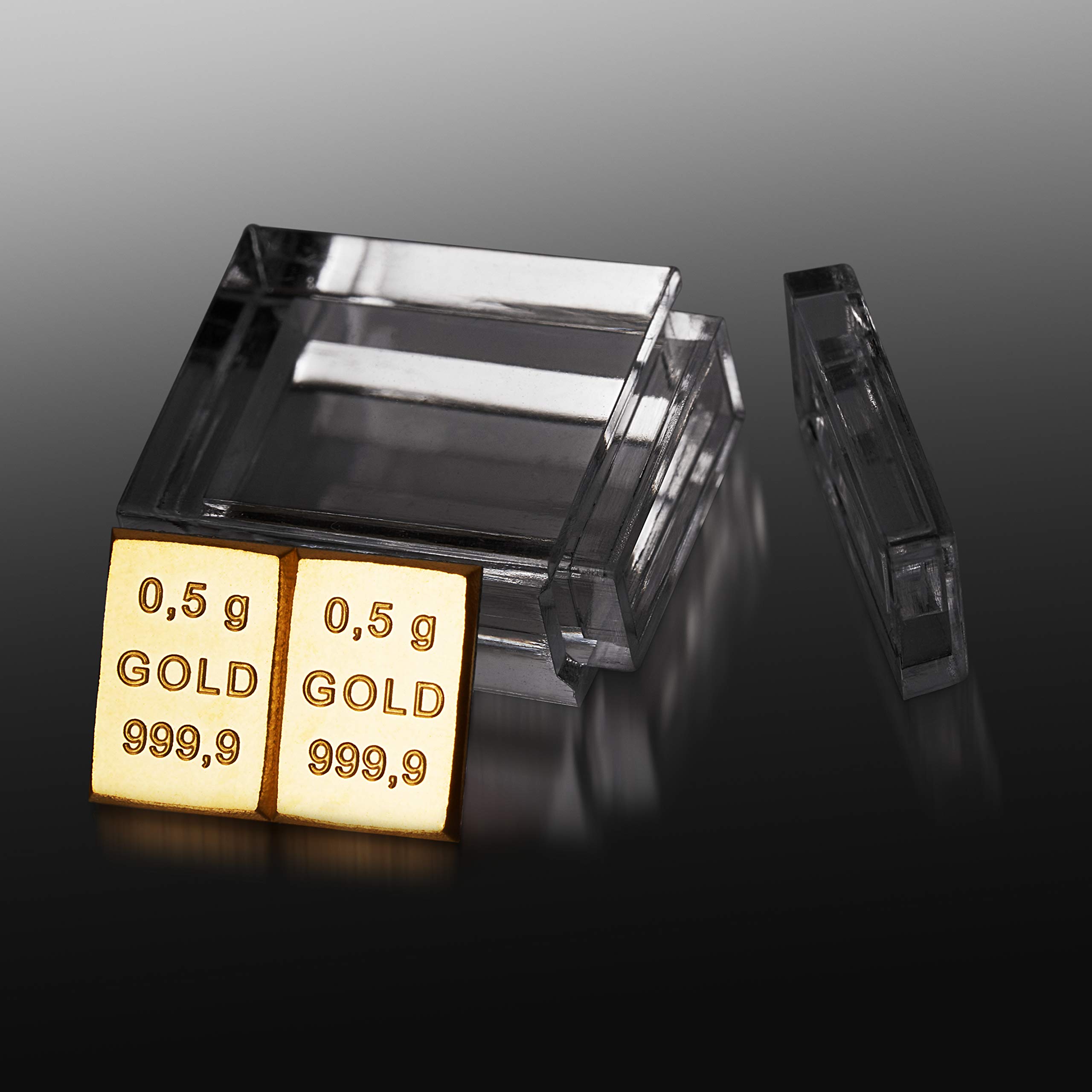Gold als Geschenk - Goldbarren 2x 0,5g in hochwertiger Kapsel - Echtheitsgarantie - Feingold 999.9